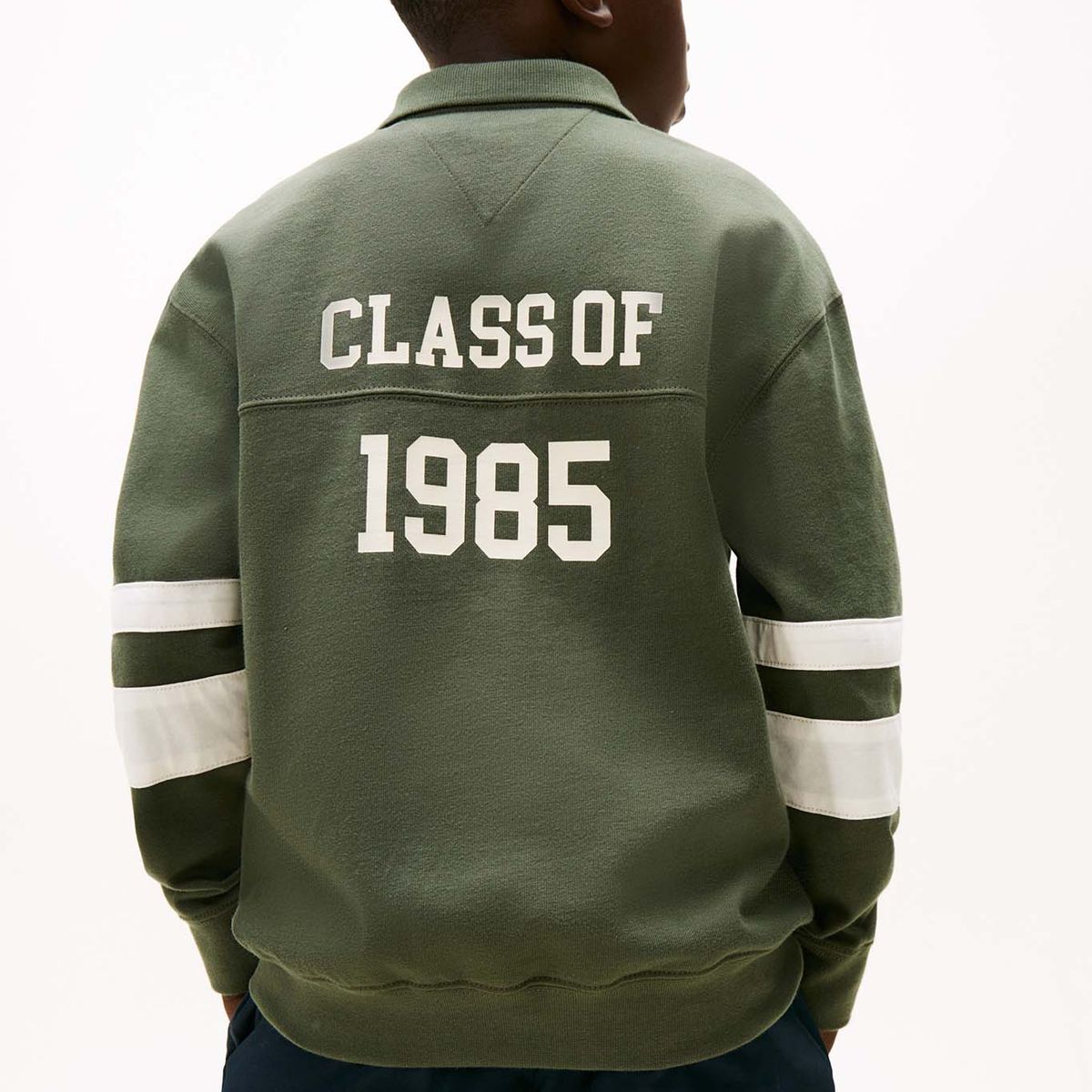 TOMMY HILFIGER - Polo gris Varsity de manga larga con aplicación Tommy Hilfiger