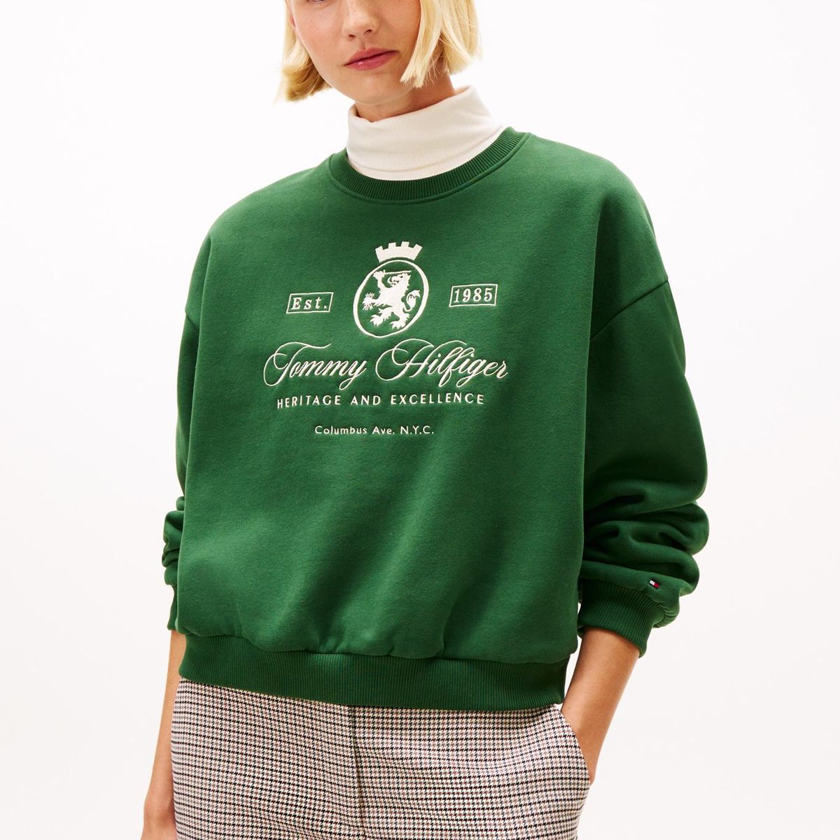 TOMMY HILFIGER - Buzo verde amplio con escudo TH bordado Tommy Hilfiger