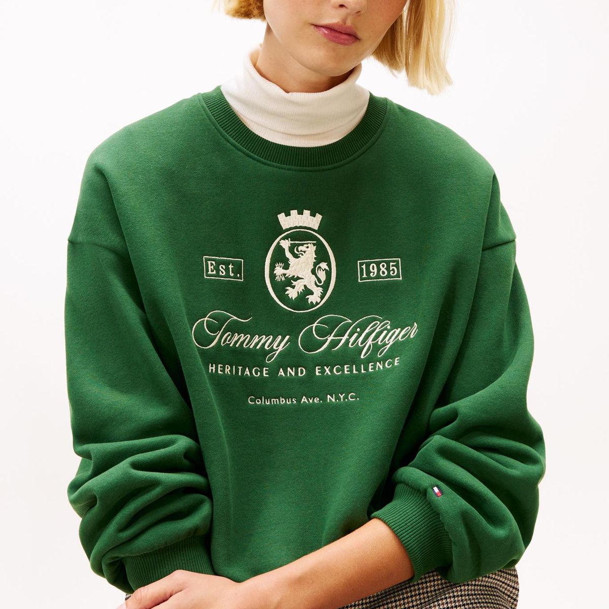 TOMMY HILFIGER - Buzo verde amplio con escudo TH bordado Tommy Hilfiger