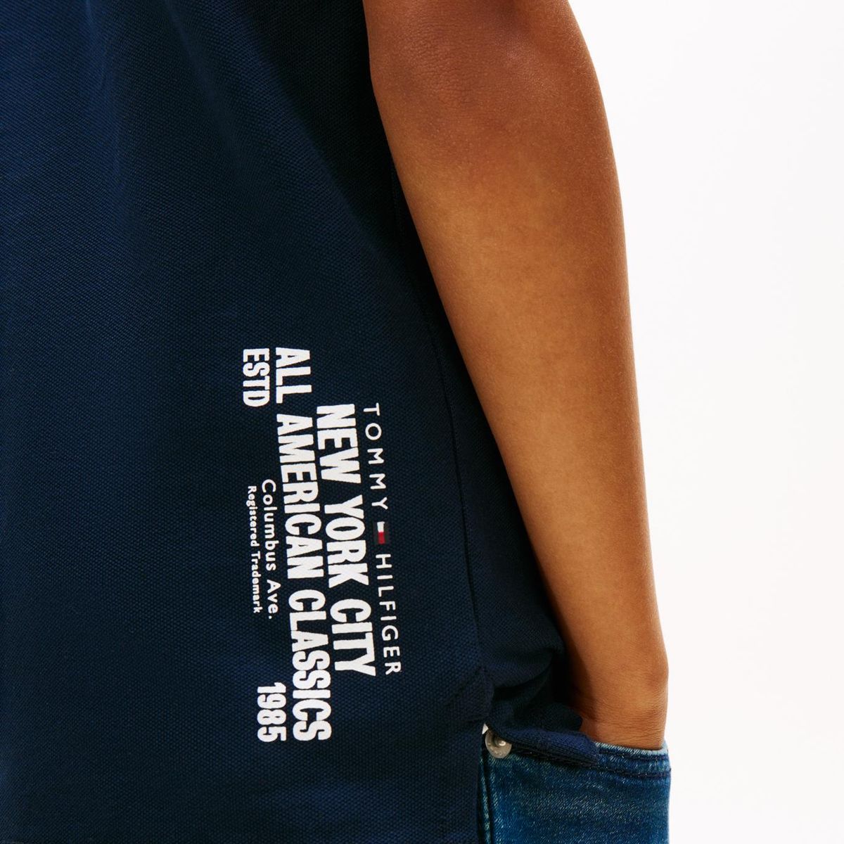 TOMMY HILFIGER - Polo rojo de piqué color block de corte regular Tommy Hilfiger