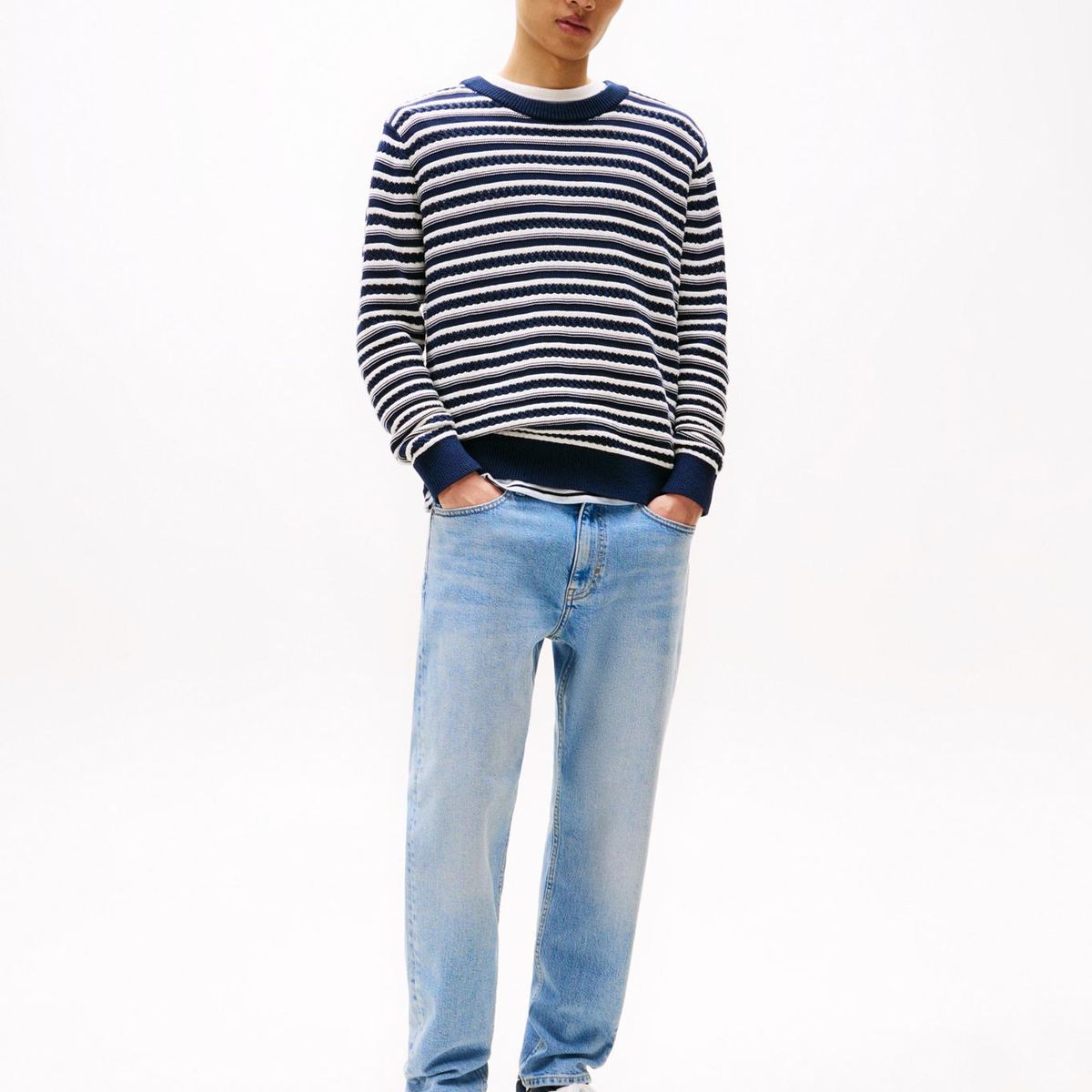 TOMMY HILFIGER - Jeans azul Isaac amplios y desteñidos de pierna cónica Tommy Jeans