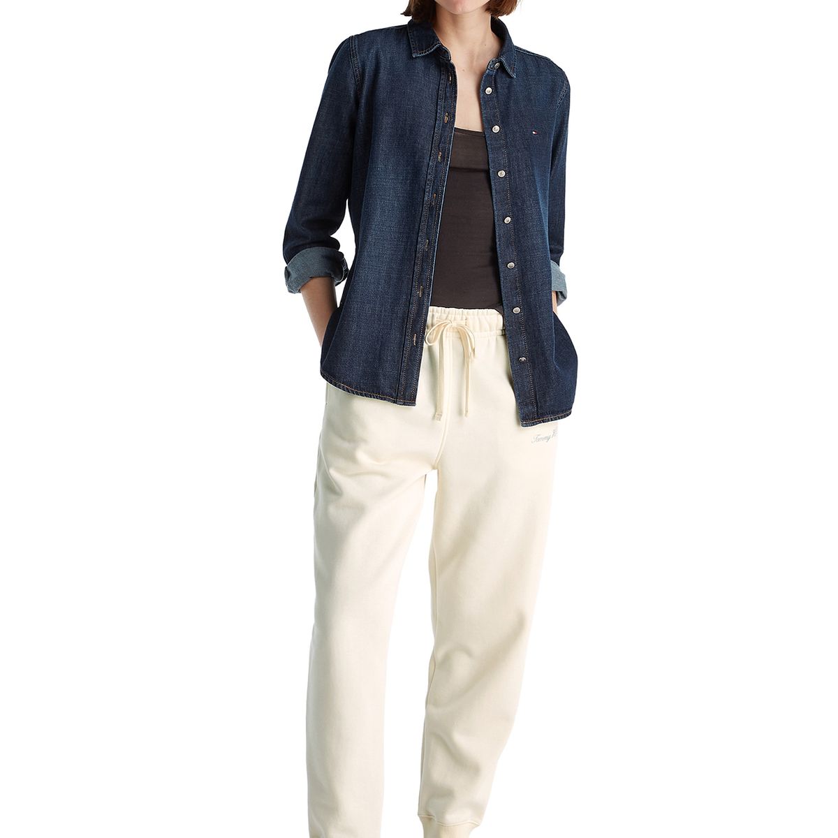 TOMMY HILFIGER - Jogger blanco de corte regular con logo gráfico Tommy Hilfiger