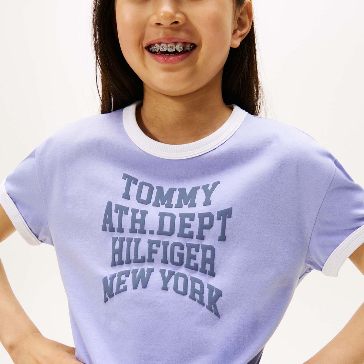 TOMMY HILFIGER - Camiseta celeste con logo gráfico athletic Tommy Hilfiger