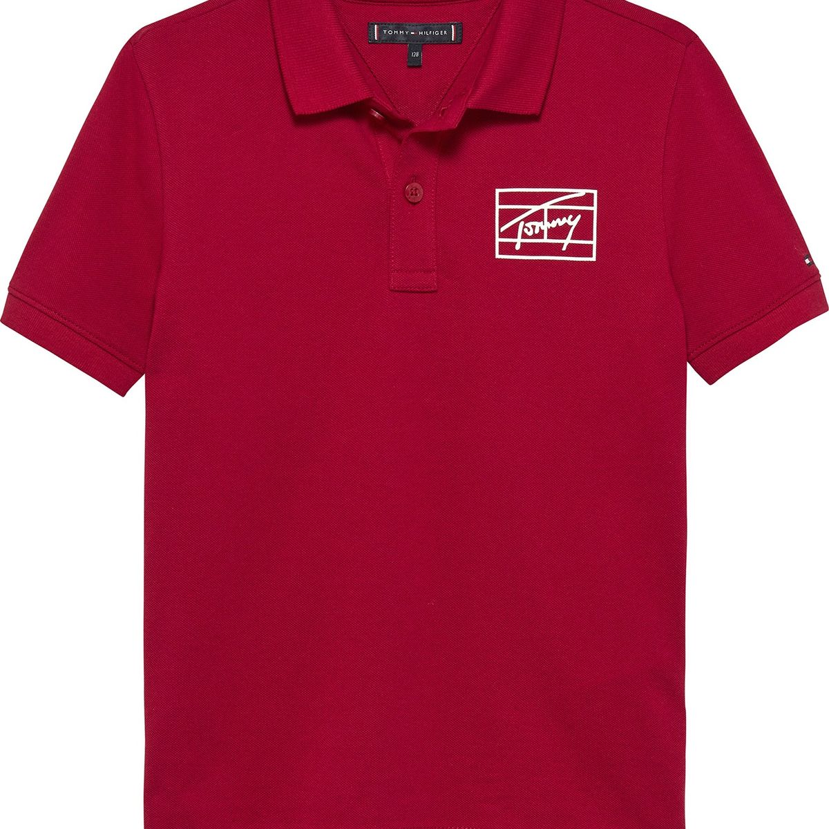 TOMMY HILFIGER - Polo rojo varsity con logo gráfico Tommy Hilfiger