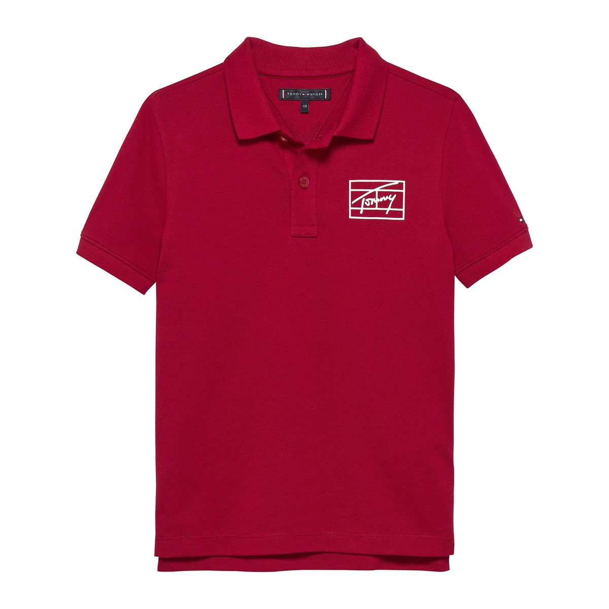 TOMMY HILFIGER - Polo rojo varsity con logo gráfico Tommy Hilfiger