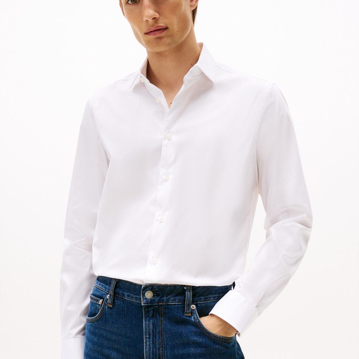 TOMMY HILFIGER - Camisa blanca Smart Casual con TH Flex Tommy Hilfiger