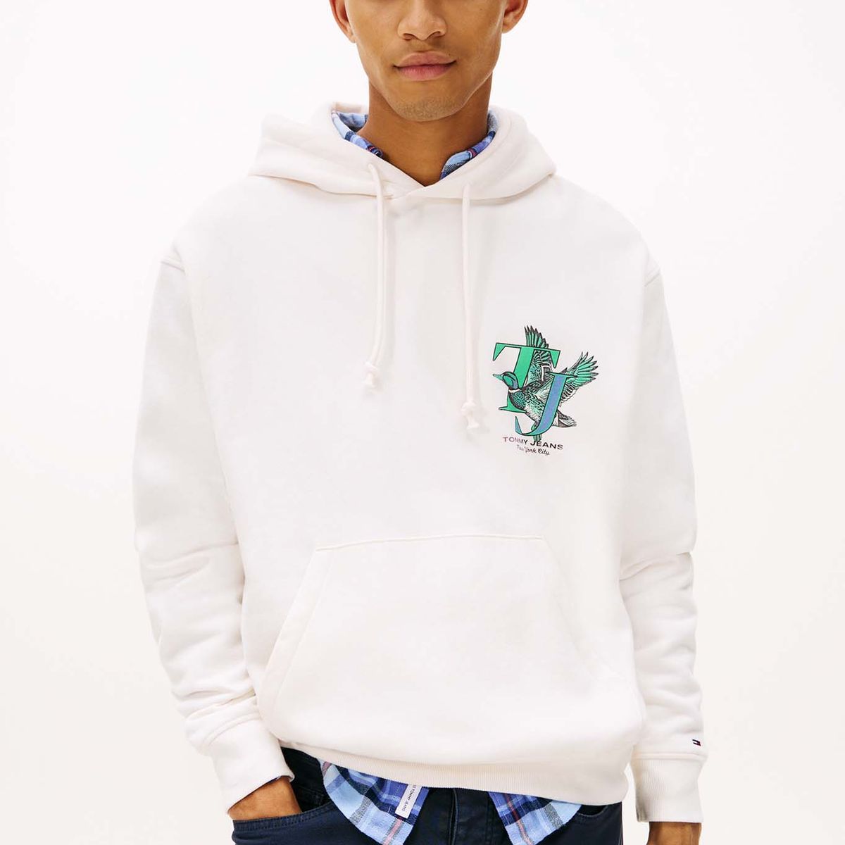 TOMMY HILFIGER - Buzo blanco con capota y logo gráfico Tommy Jeans