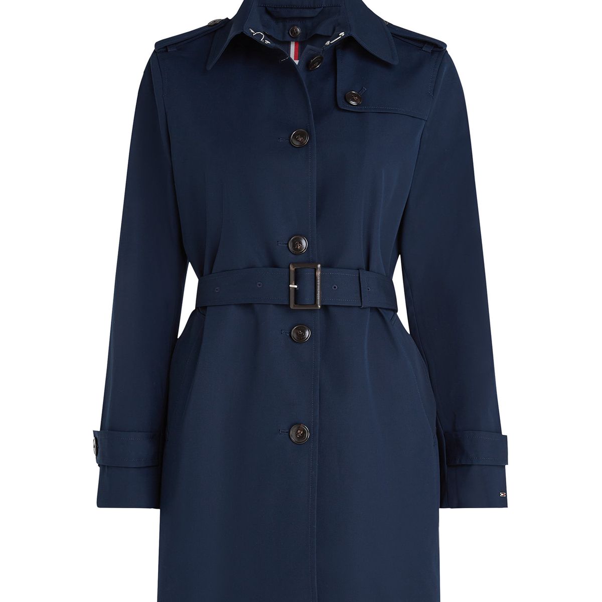 TOMMY HILFIGER - Rompe azul vientos trench con múltiples botones Tommy Hilfiger
