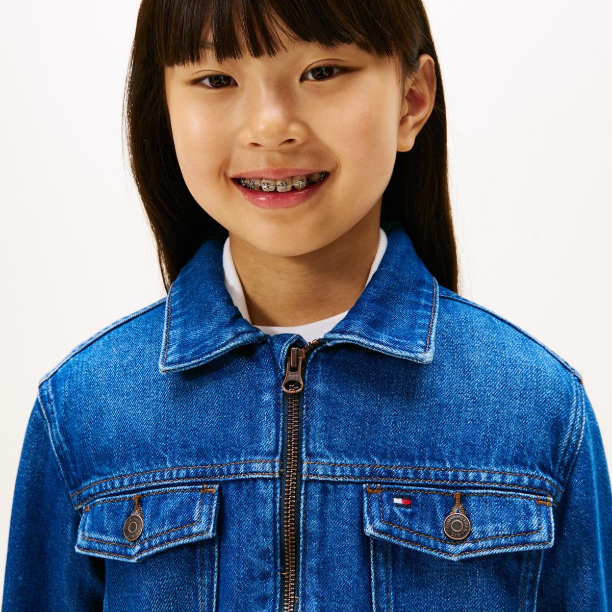 TOMMY HILFIGER - Chaqueta azul denim Trucker con cremallera Tommy Hilfiger