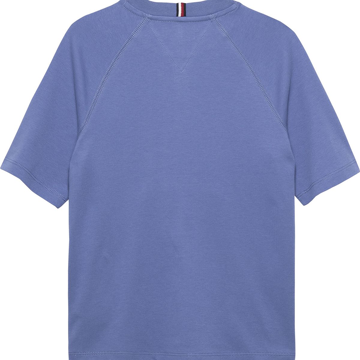 TOMMY HILFIGER - Camiseta azul de cuello redondo con escudo TH Tommy Hilfiger
