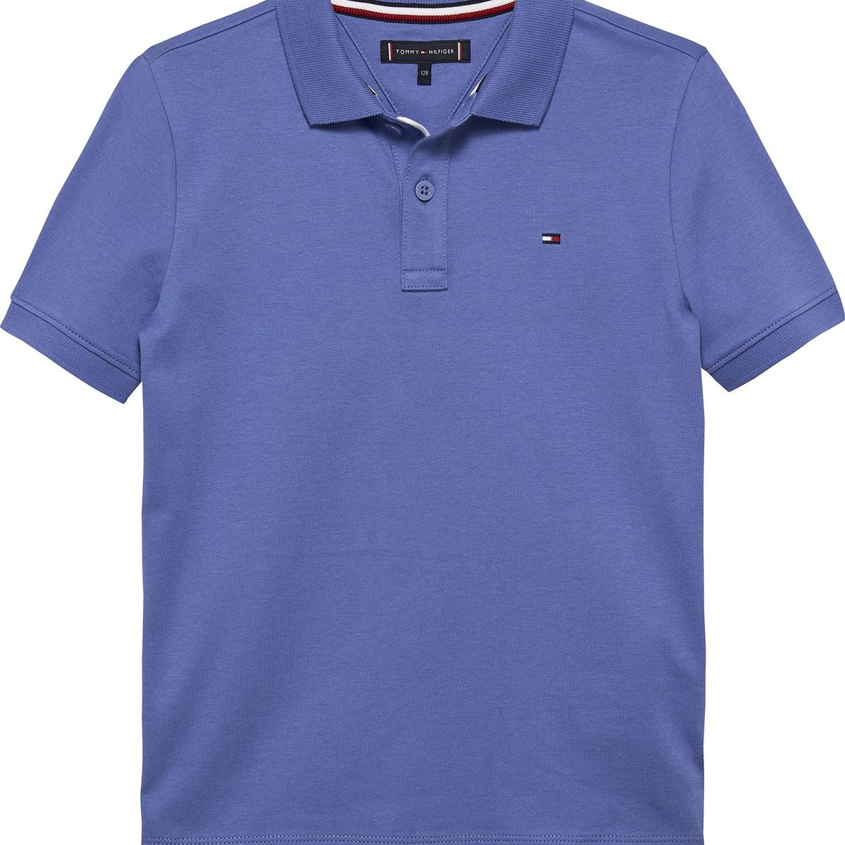 TOMMY HILFIGER - Polo azul de punto interlock de corte regular Tommy Hilfiger