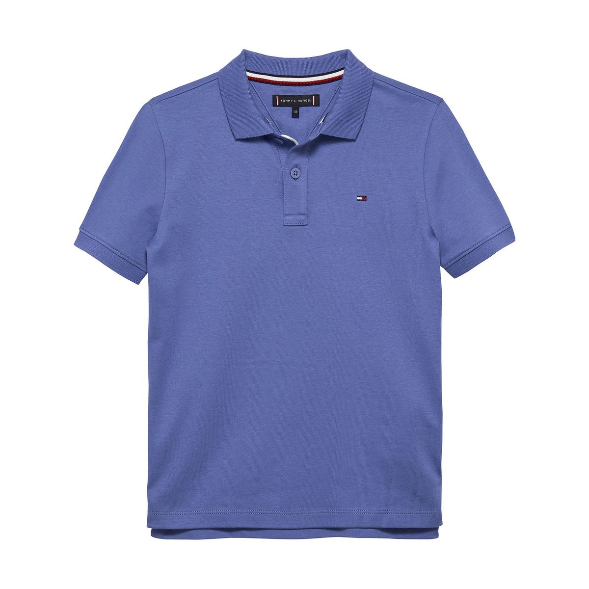 TOMMY HILFIGER - Polo azul de punto interlock de corte regular Tommy Hilfiger