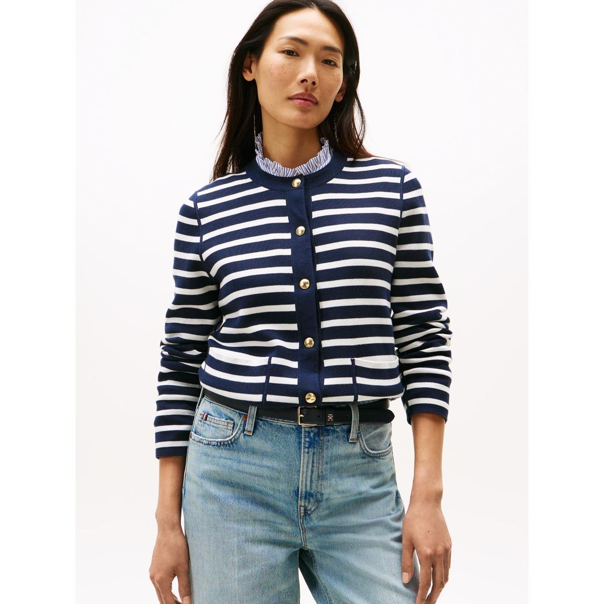 TOMMY HILFIGER - Cárdigan azul con diseño de rayas Tommy Hilfiger