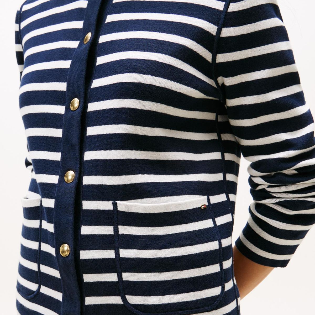 TOMMY HILFIGER - Cárdigan azul con diseño de rayas Tommy Hilfiger