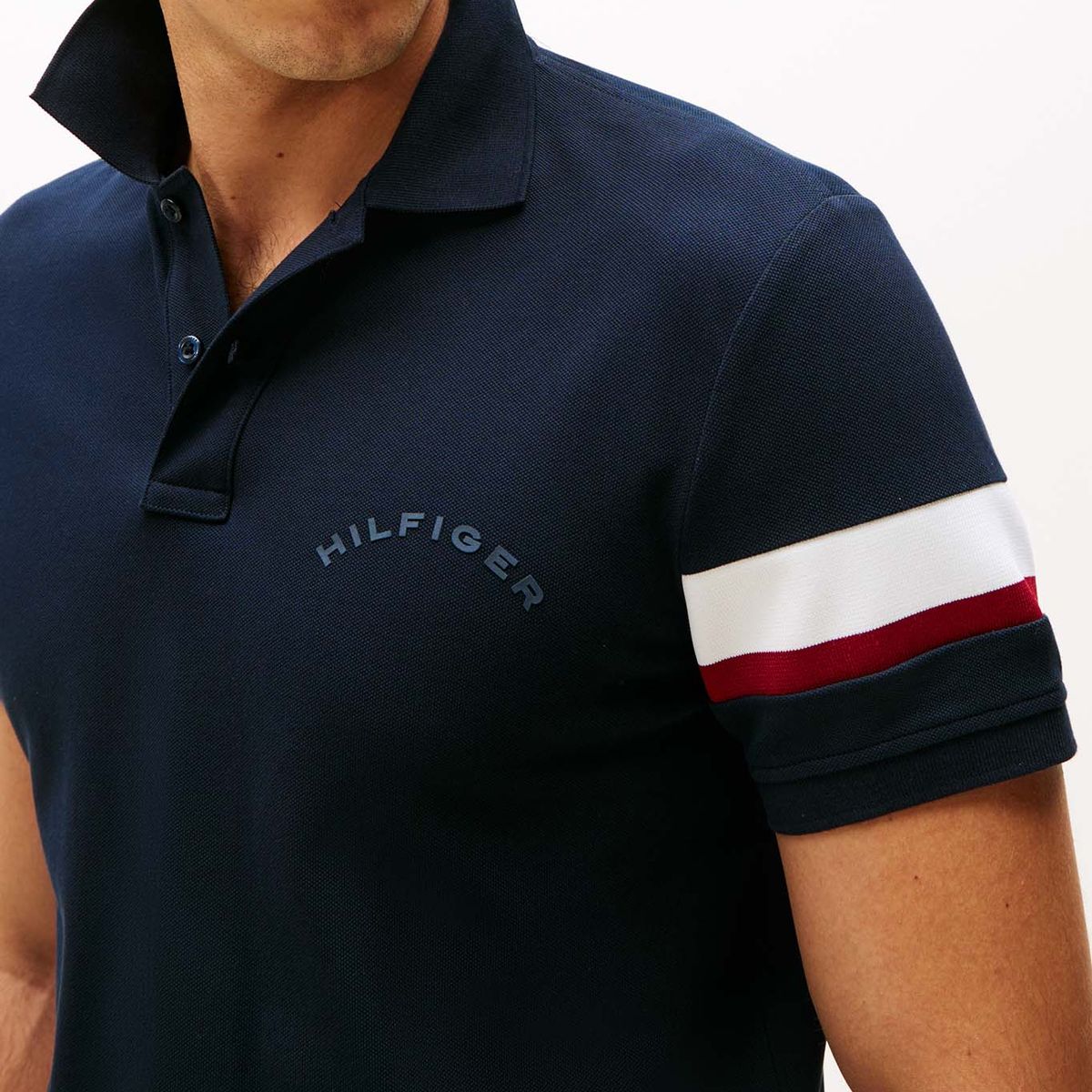 TOMMY HILFIGER - Polo azul de corte regular con detalles de cinta RWB Tommy Hilfiger