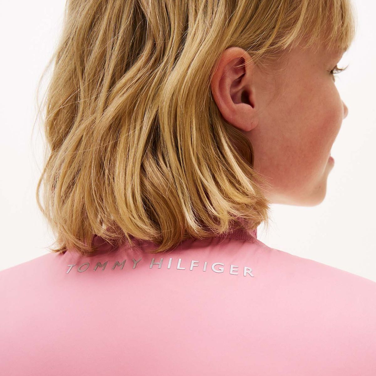 TOMMY HILFIGER - Chaleco rosado acolchado amplio de plumón Tommy Hilfiger