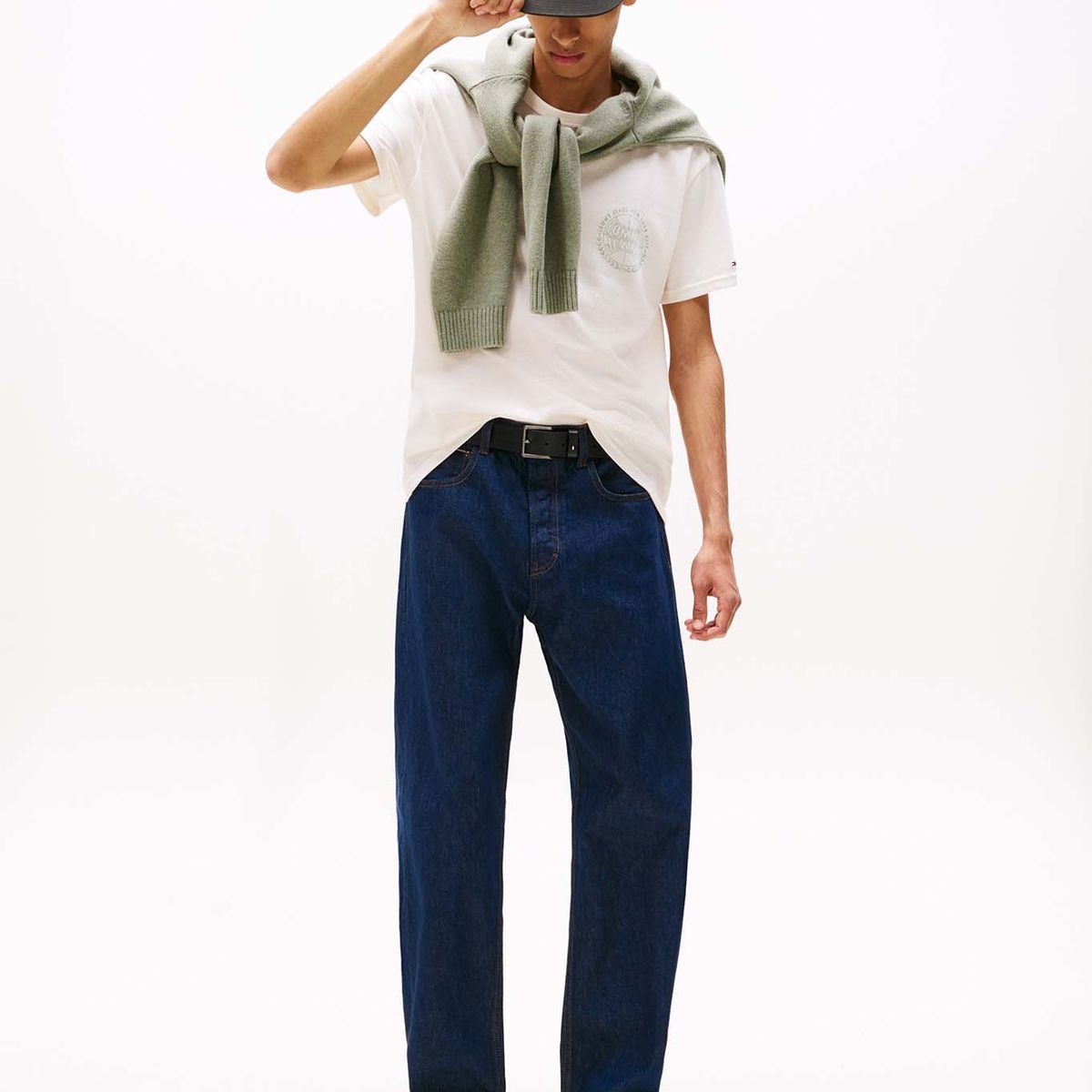 TOMMY HILFIGER - Camiseta blanca Heritage con logo de béisbol Tommy Jeans