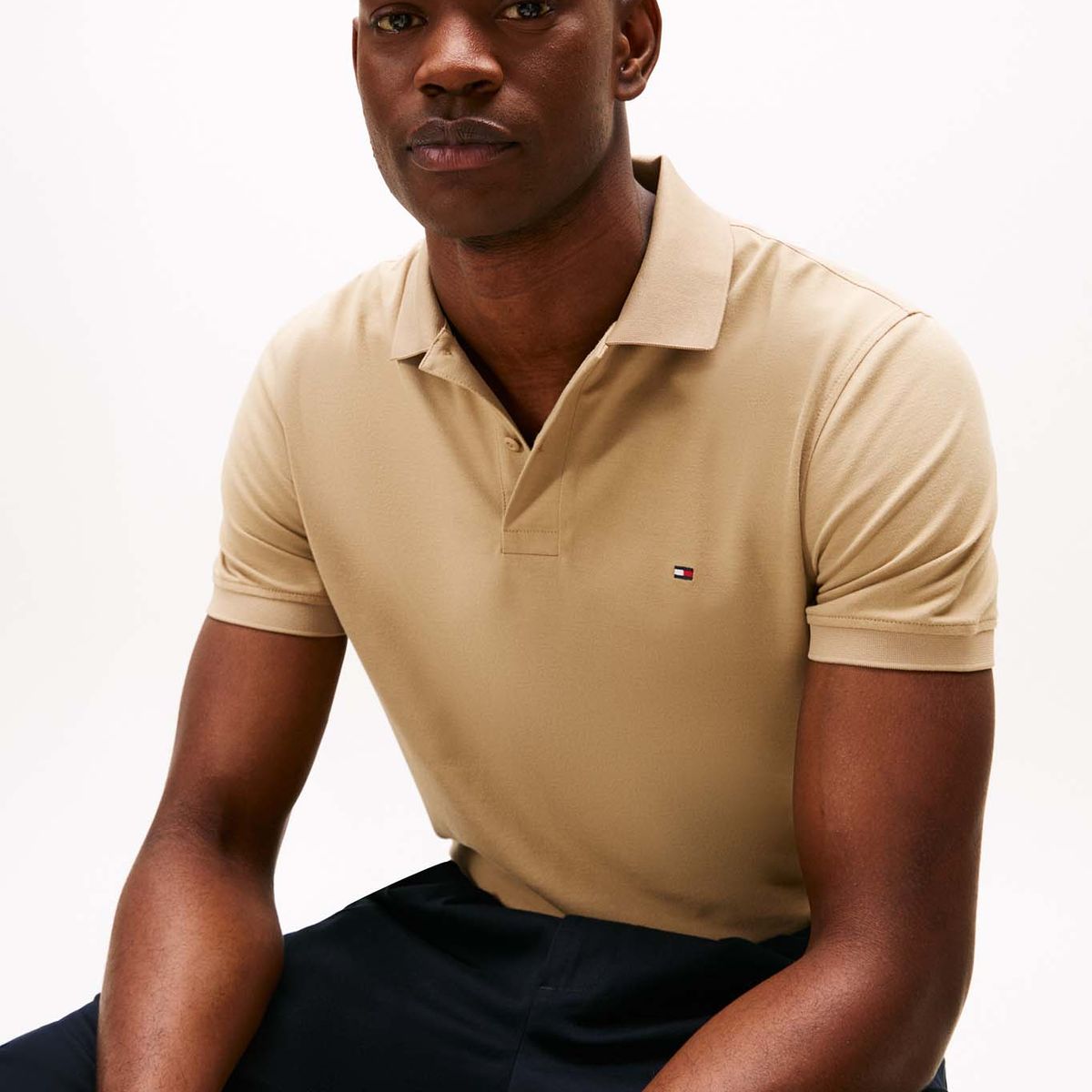 TOMMY HILFIGER - Polo naranja TH Flex de corte regular Tommy Hilfiger