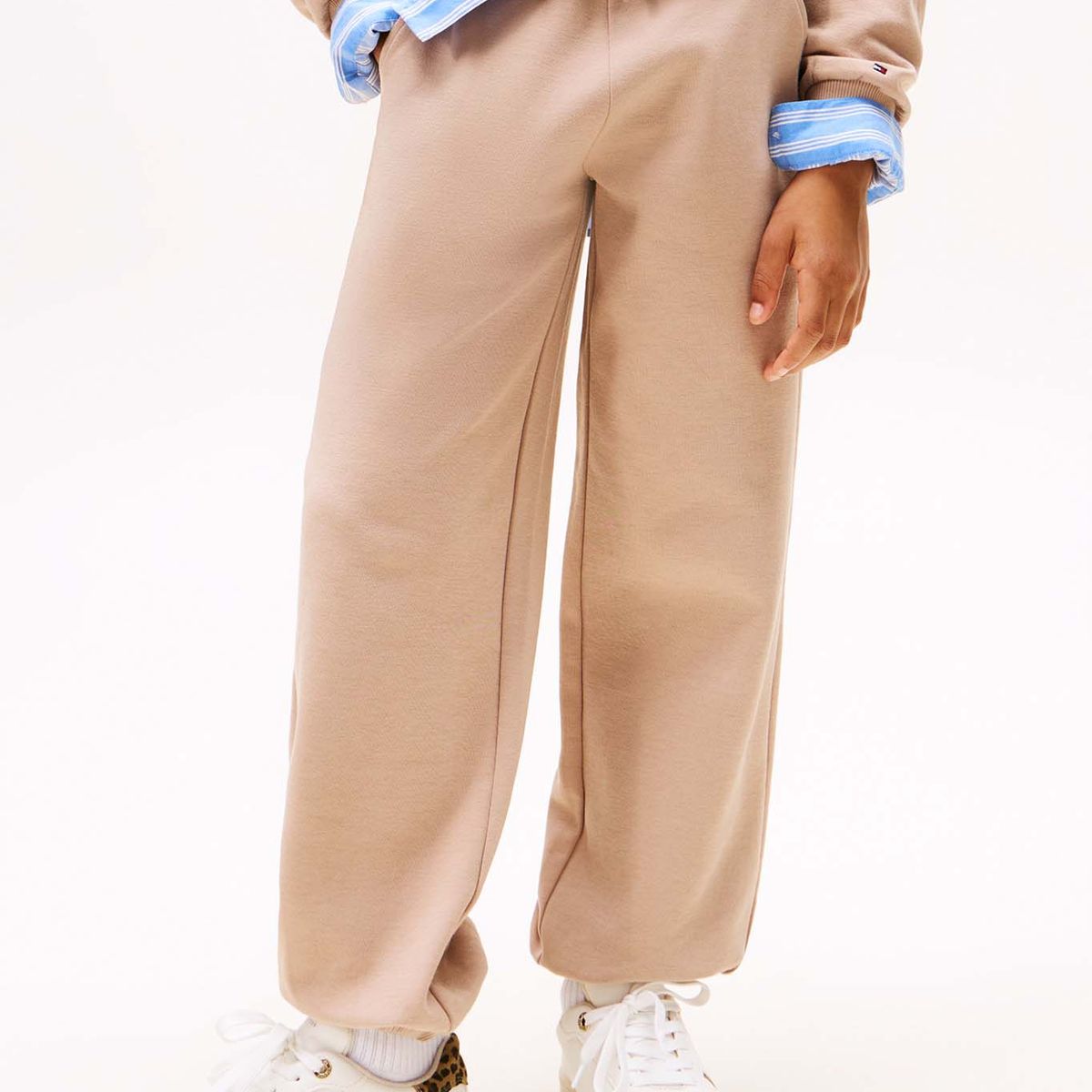 TOMMY HILFIGER - Joggers café de punto con escudo bordado Tommy Hilfiger