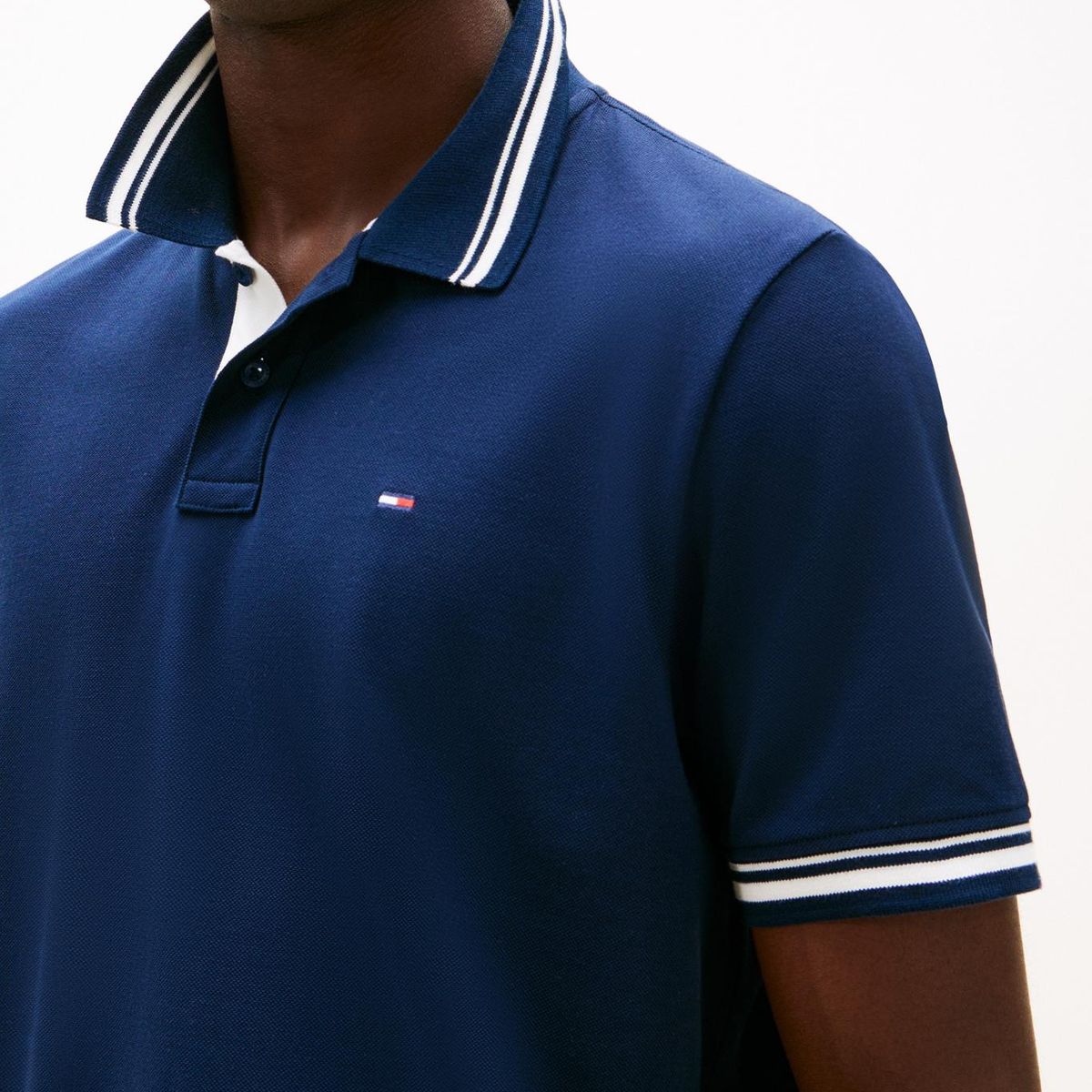 TOMMY HILFIGER - Polo azul de corte regular ribeteado Tommy Jeans