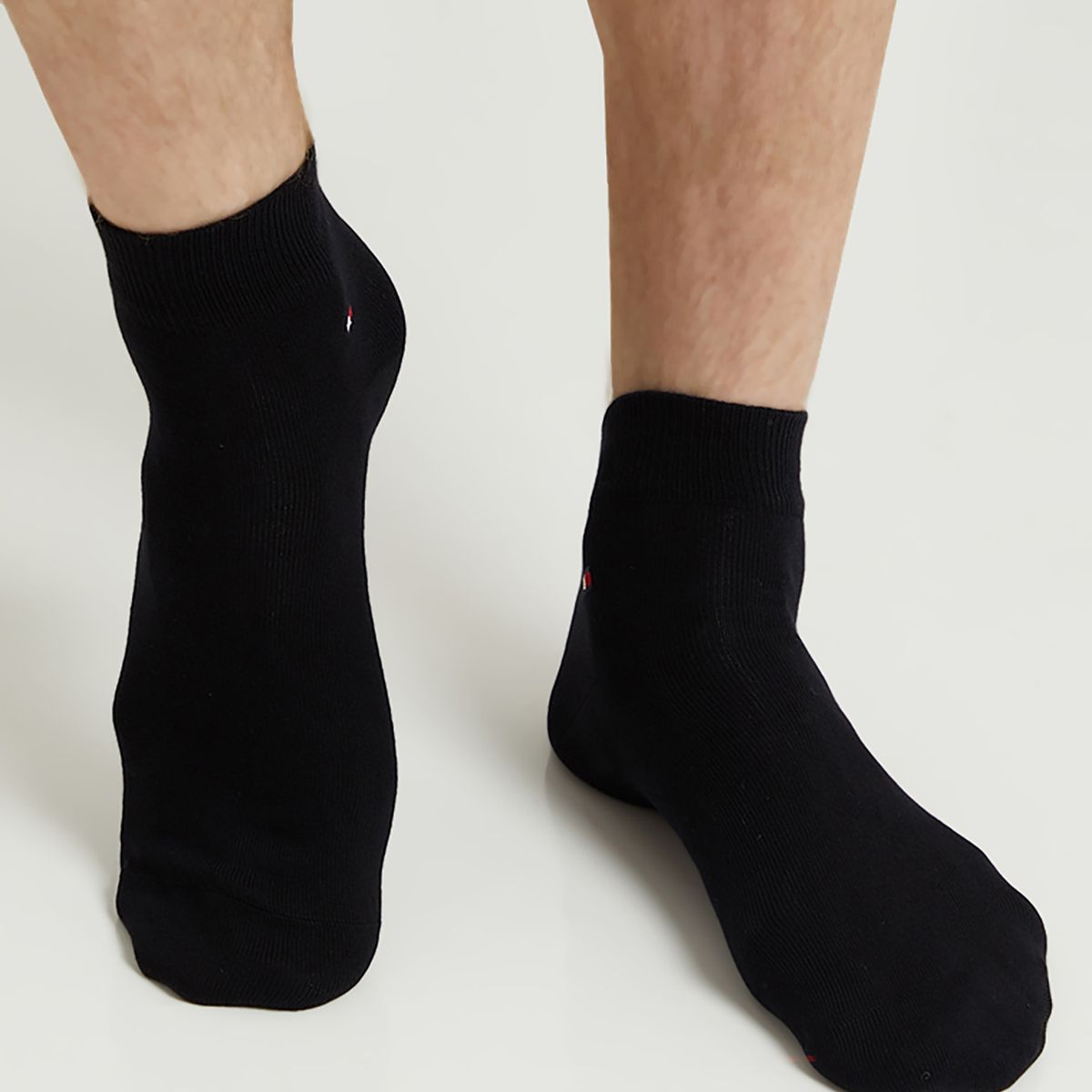TOMMY HILFIGER - Pack negro de dos pares de medias tobilleras