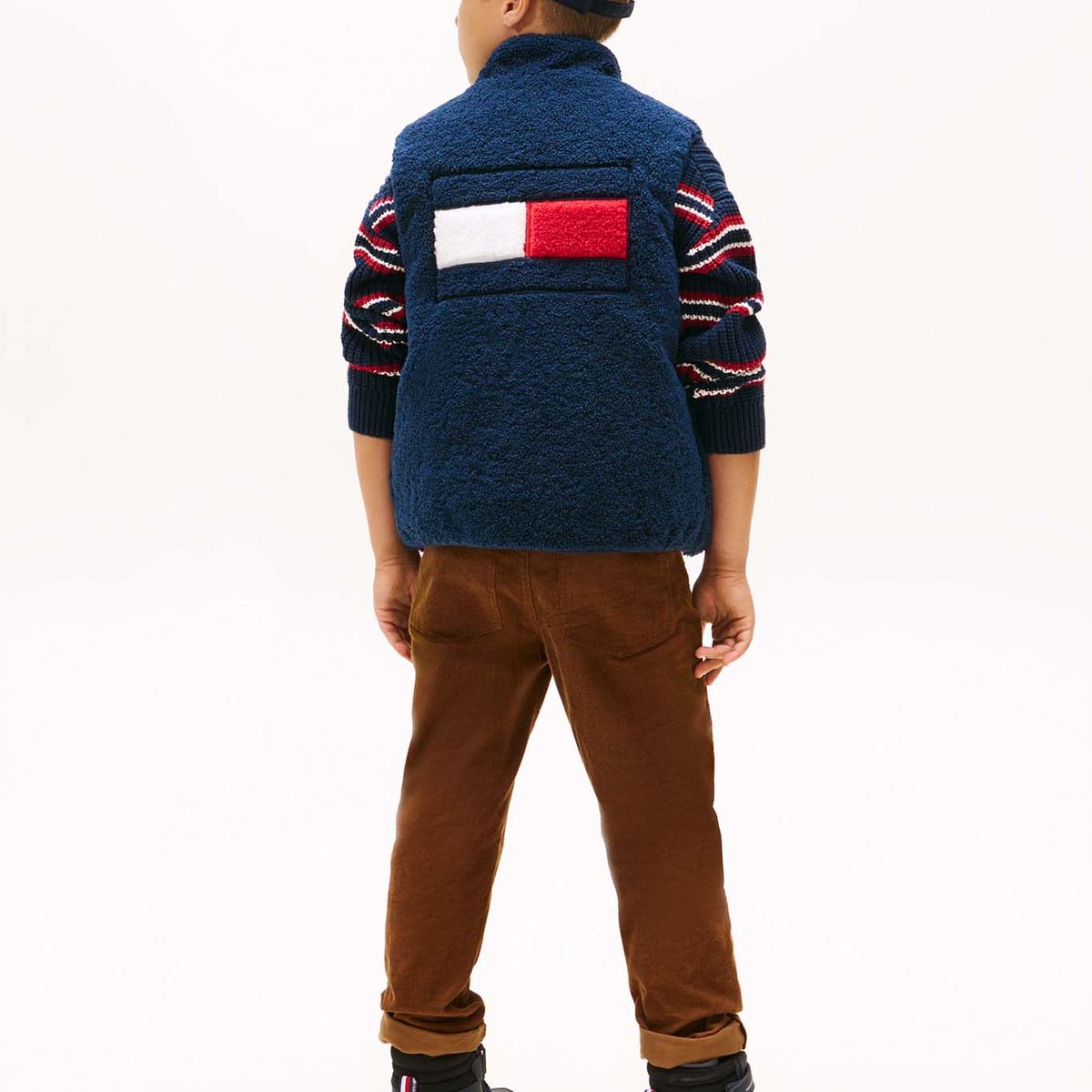 TOMMY HILFIGER - Chaleco azul acolchado reversible con peluche Tommy Hilfiger