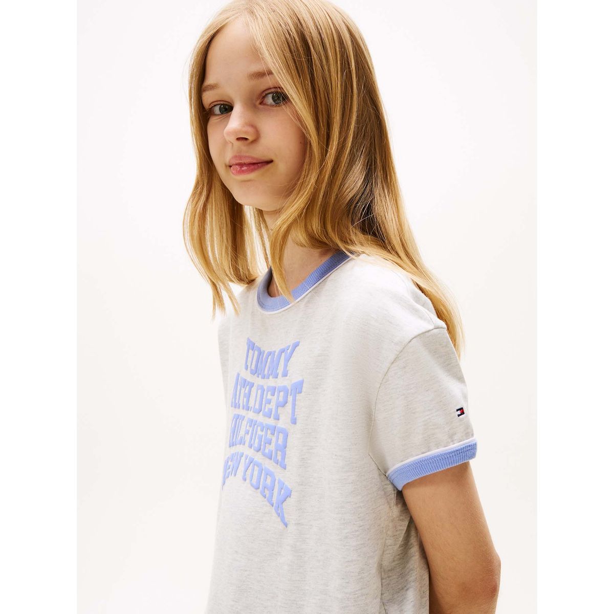 TOMMY HILFIGER - Camiseta gris con logo gráfico athletic Tommy Hilfiger