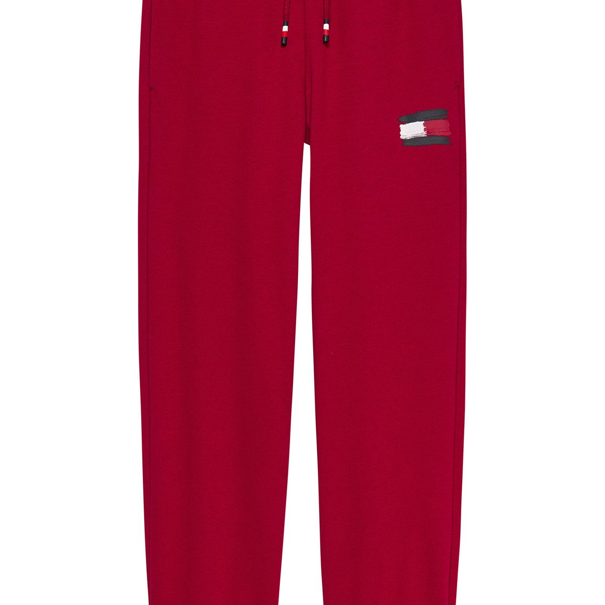 TOMMY HILFIGER - Joggers rojo de corte regular con logo Tommy Hilfiger