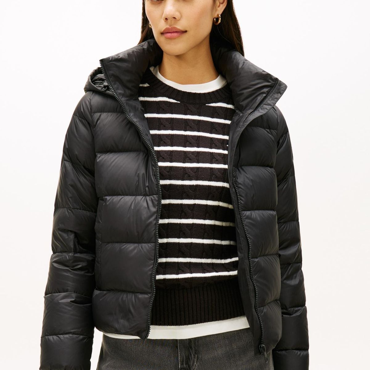 TOMMY HILFIGER - Chaqueta negra de plumón que repele el agua Tommy Hilfiger