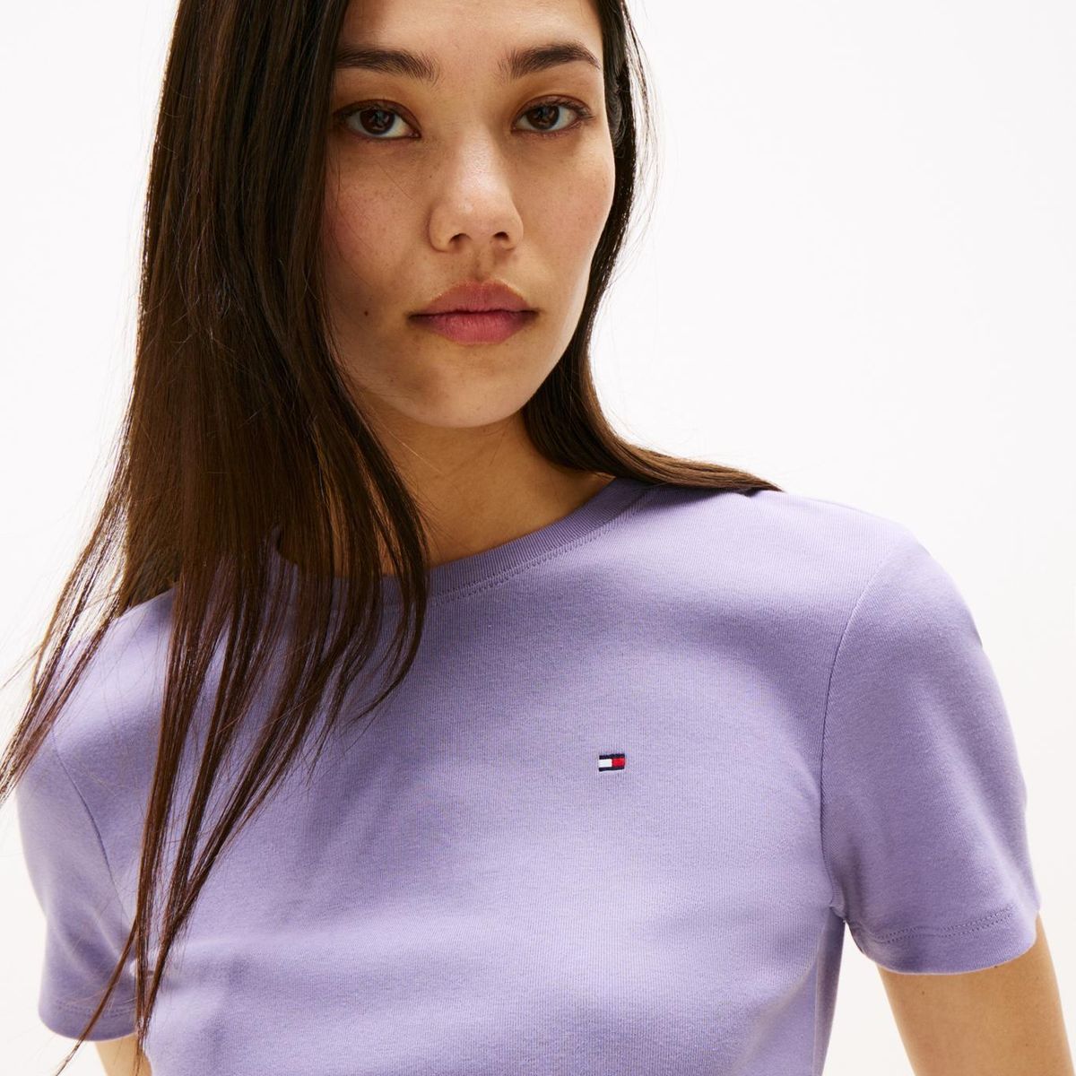 TOMMY HILFIGER - Camiseta morado slim de cuello redondo Tommy Hilfiger