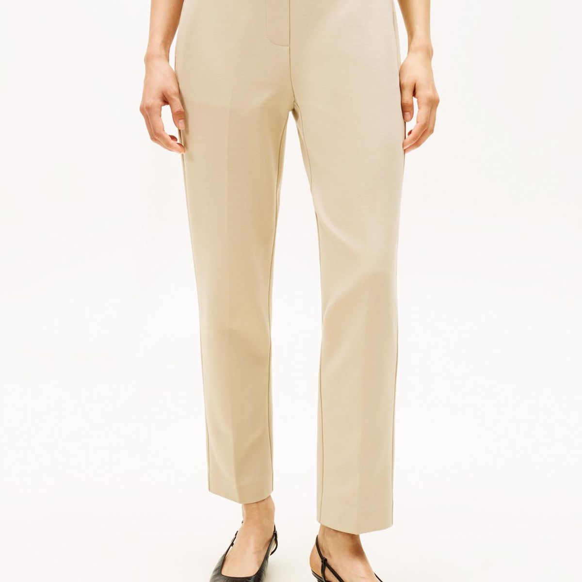 TOMMY HILFIGER - Pantalón beige pull on con logo Tommy Hilfiger