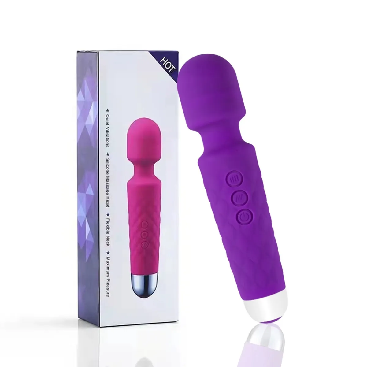 GENERICO - Microfono Vibrador Hitachi 20 Frecuencias Morado