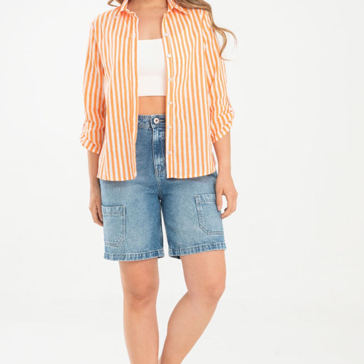 RAGGED - Camisa ferrer rayas Naranja Ragged