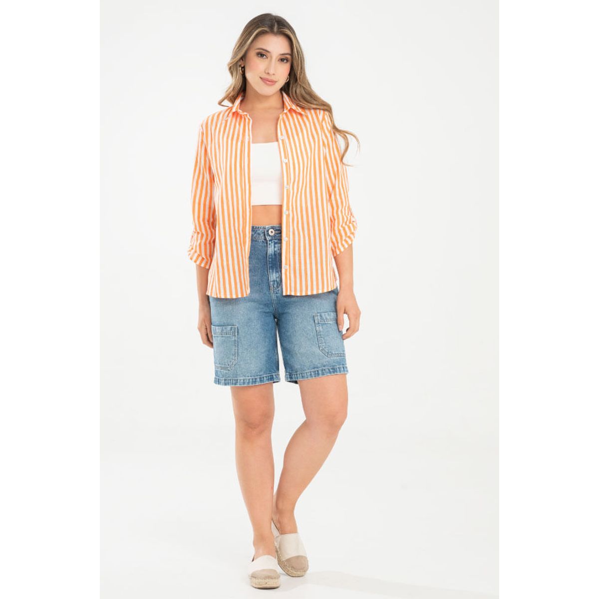 RAGGED - Camisa ferrer rayas Naranja Ragged