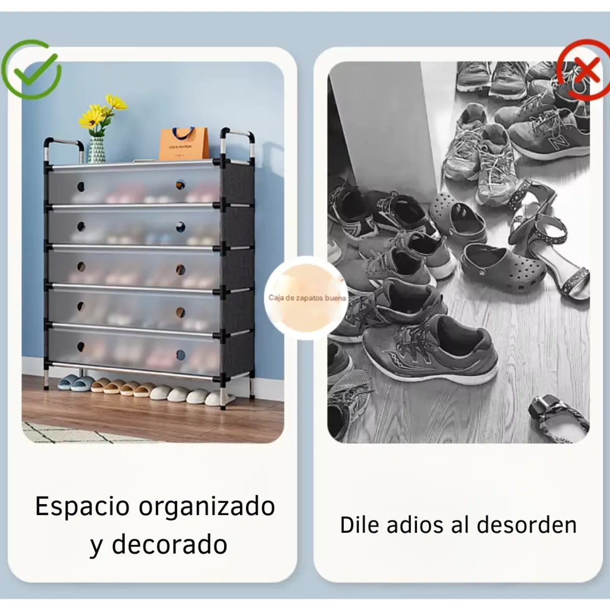 TECNOHOGAR JS - Estante Zapatos Organizador Zapatero Metálico Anti Polvo