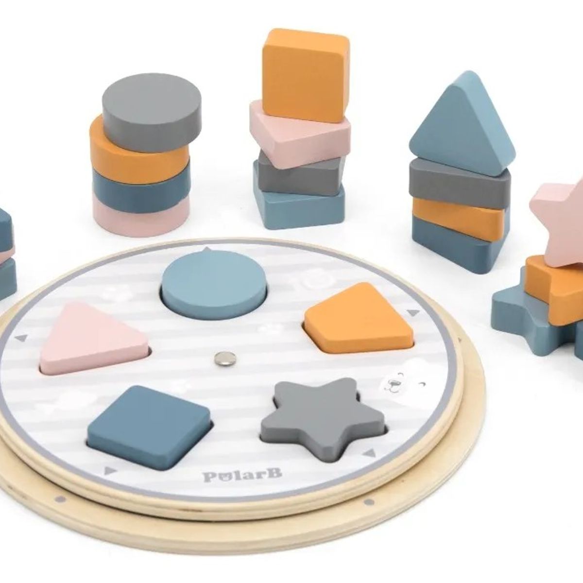 VIGA - Polar B Juego de Encastre de Formas y Colores Redondo