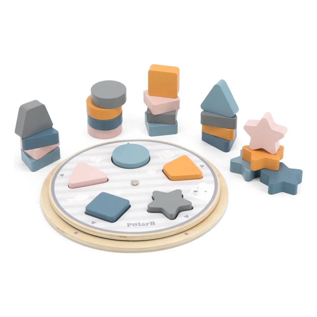 VIGA - Polar B Juego de Encastre de Formas y Colores Redondo