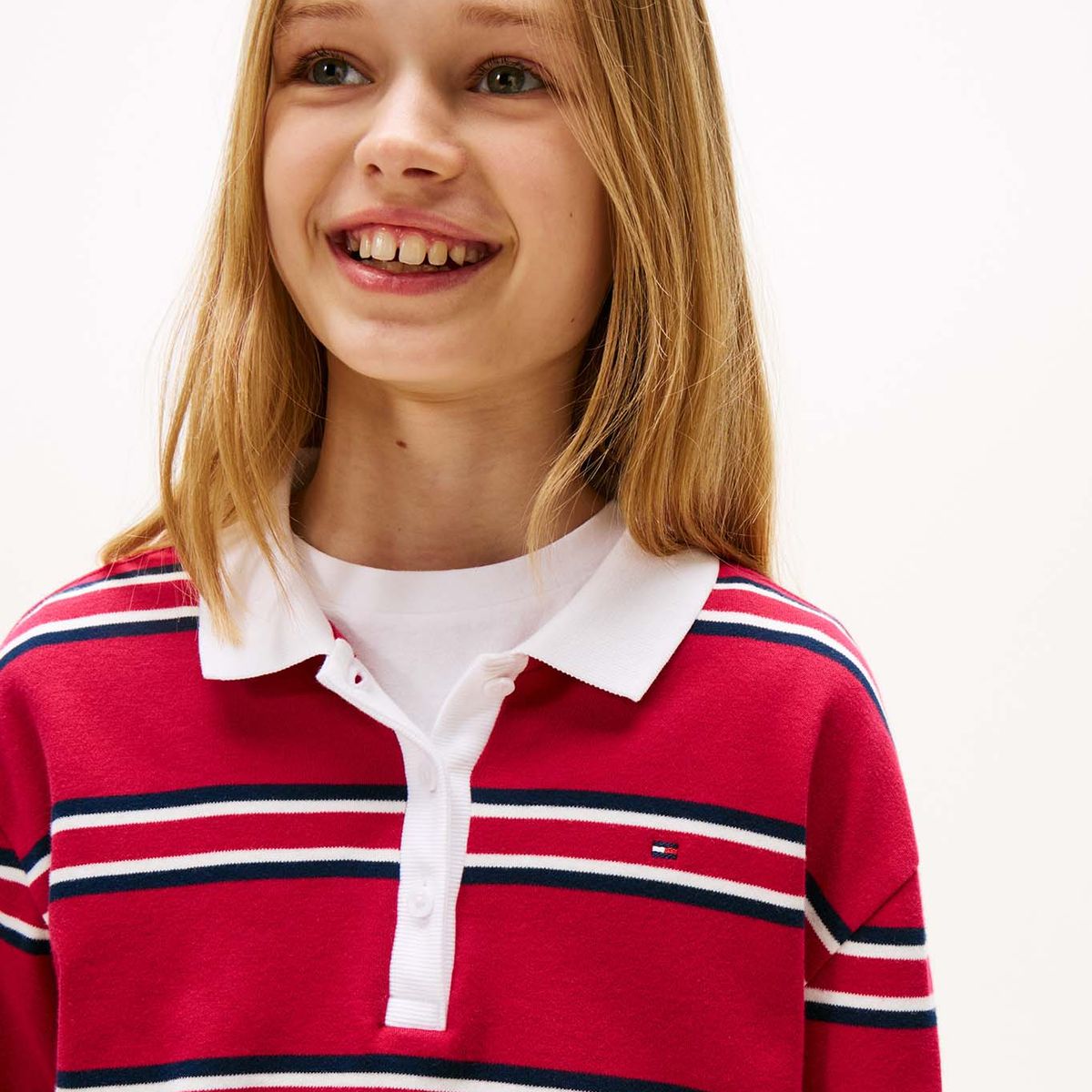 TOMMY HILFIGER - Polo rojo Varsity de manga larga Tommy Hilfiger