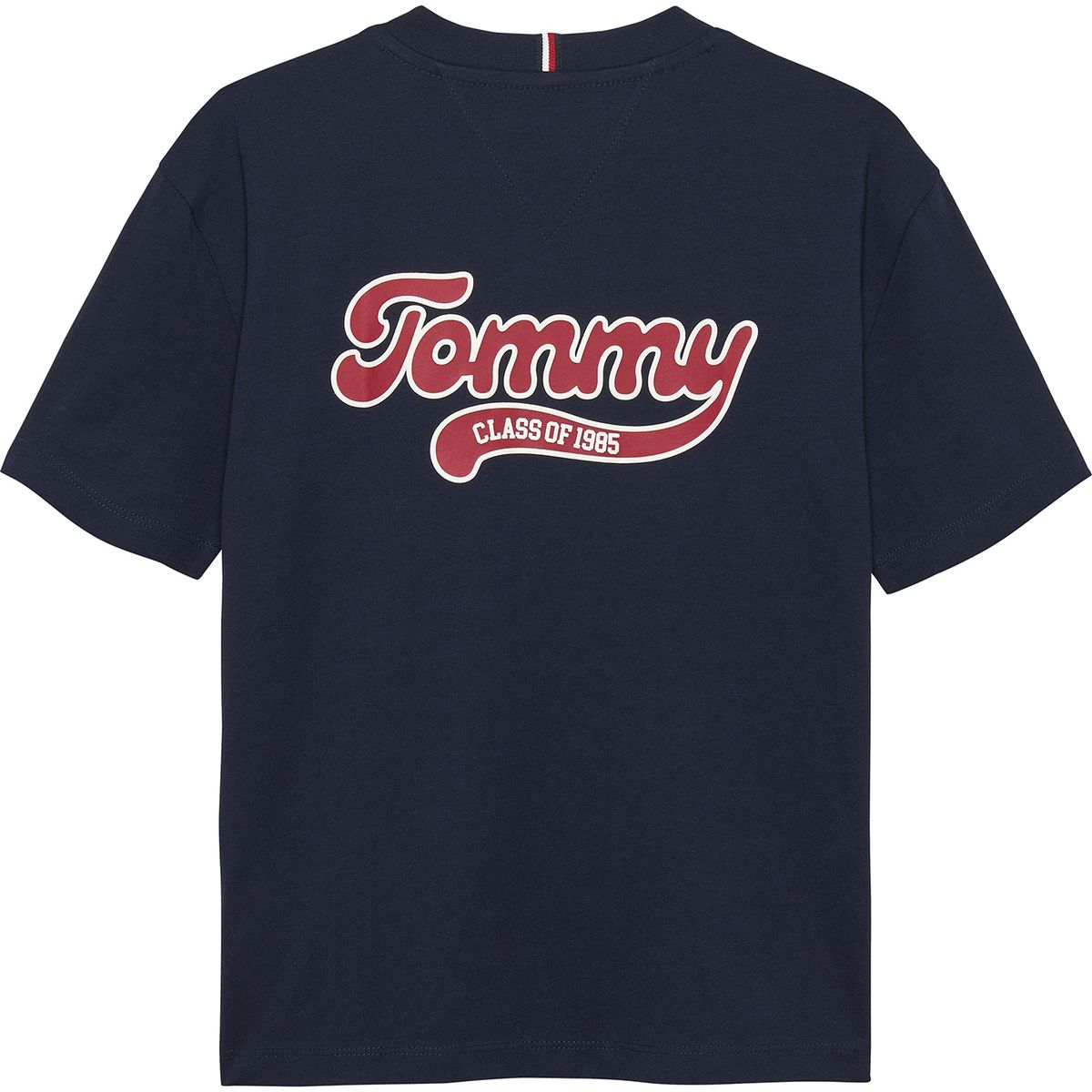 TOMMY HILFIGER - Camiseta azul Varsity de cuello redondo con logo Tommy Hilfiger