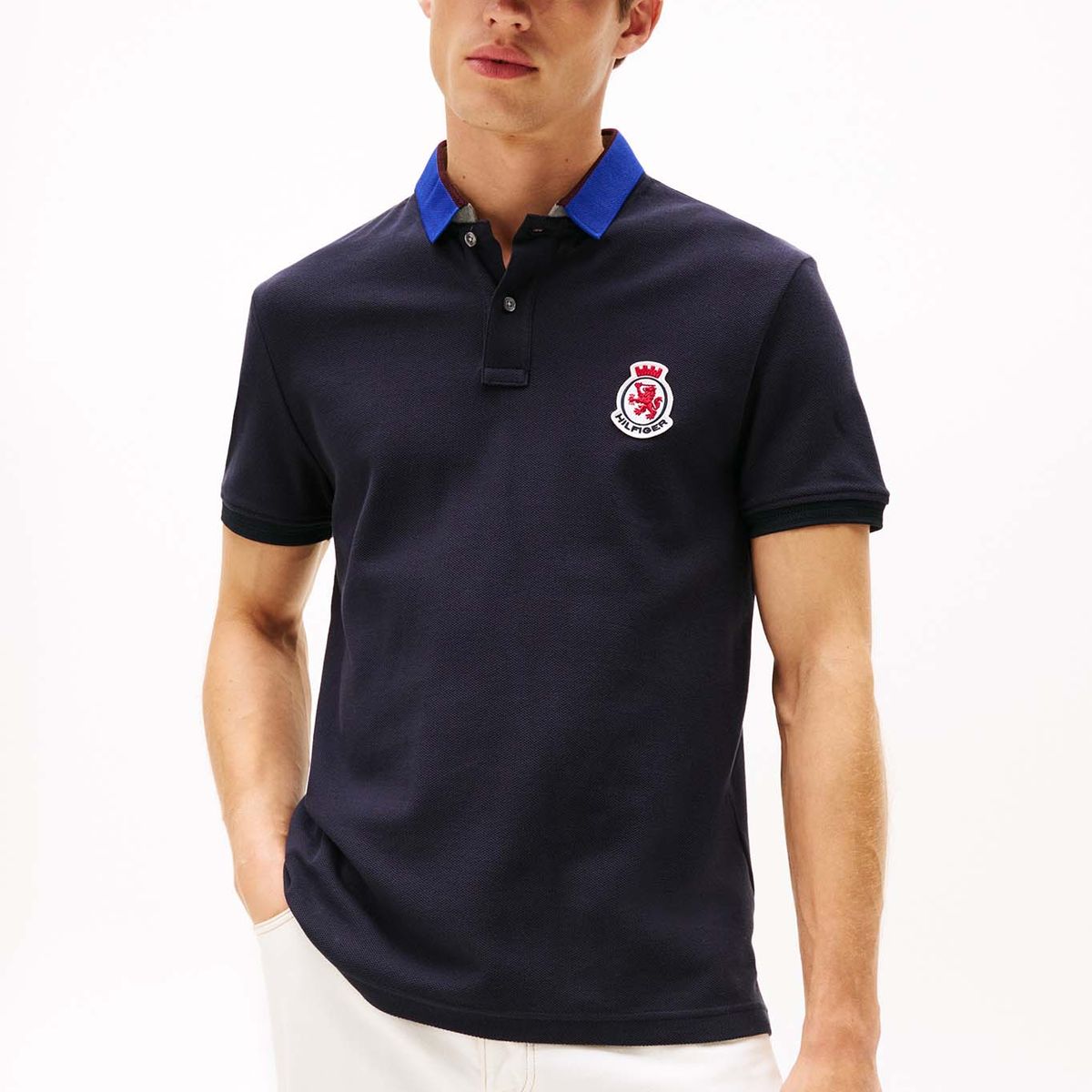 TOMMY HILFIGER - Polo azul en piqué de corte regular Tommy Hilfiger