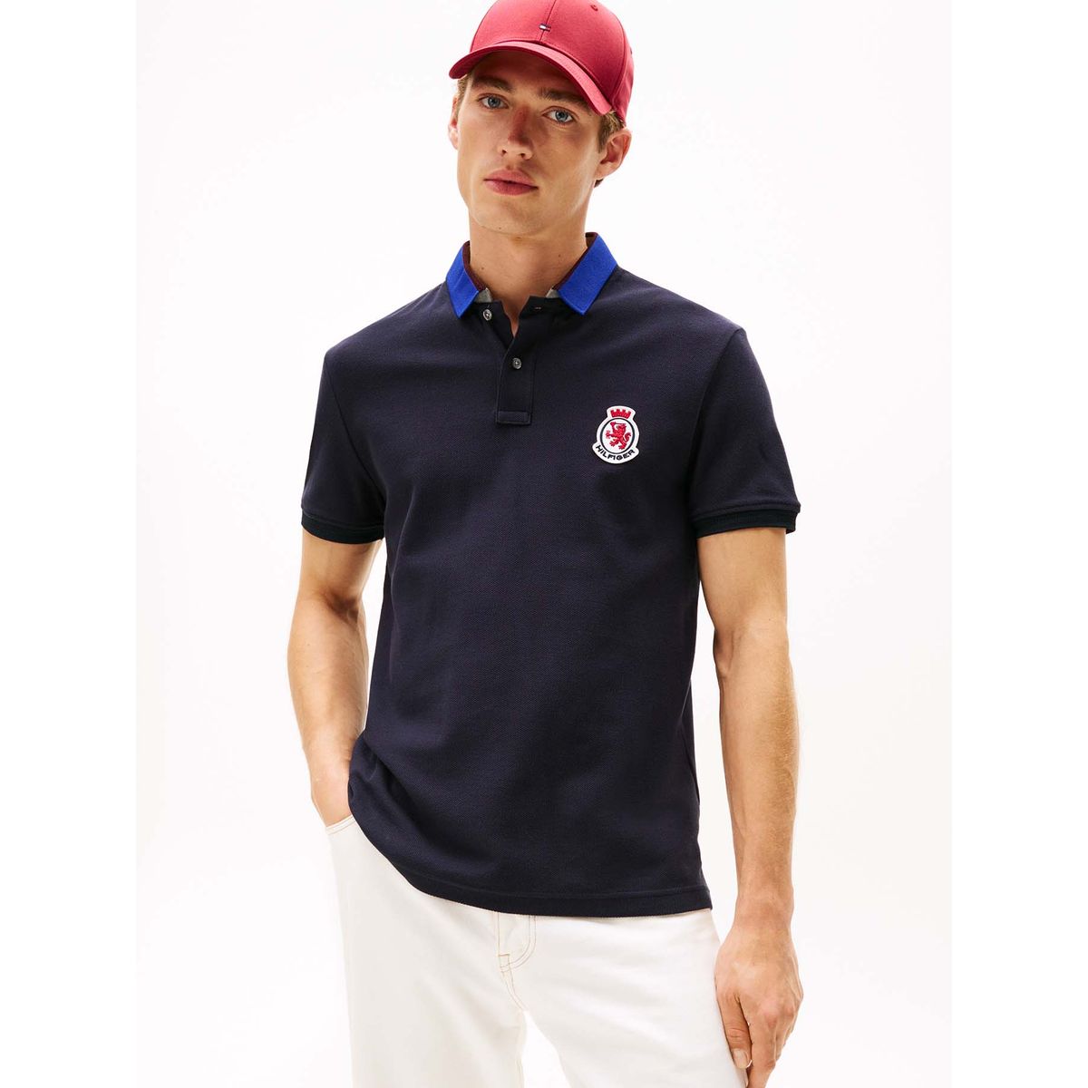 TOMMY HILFIGER - Polo azul en piqué de corte regular Tommy Hilfiger