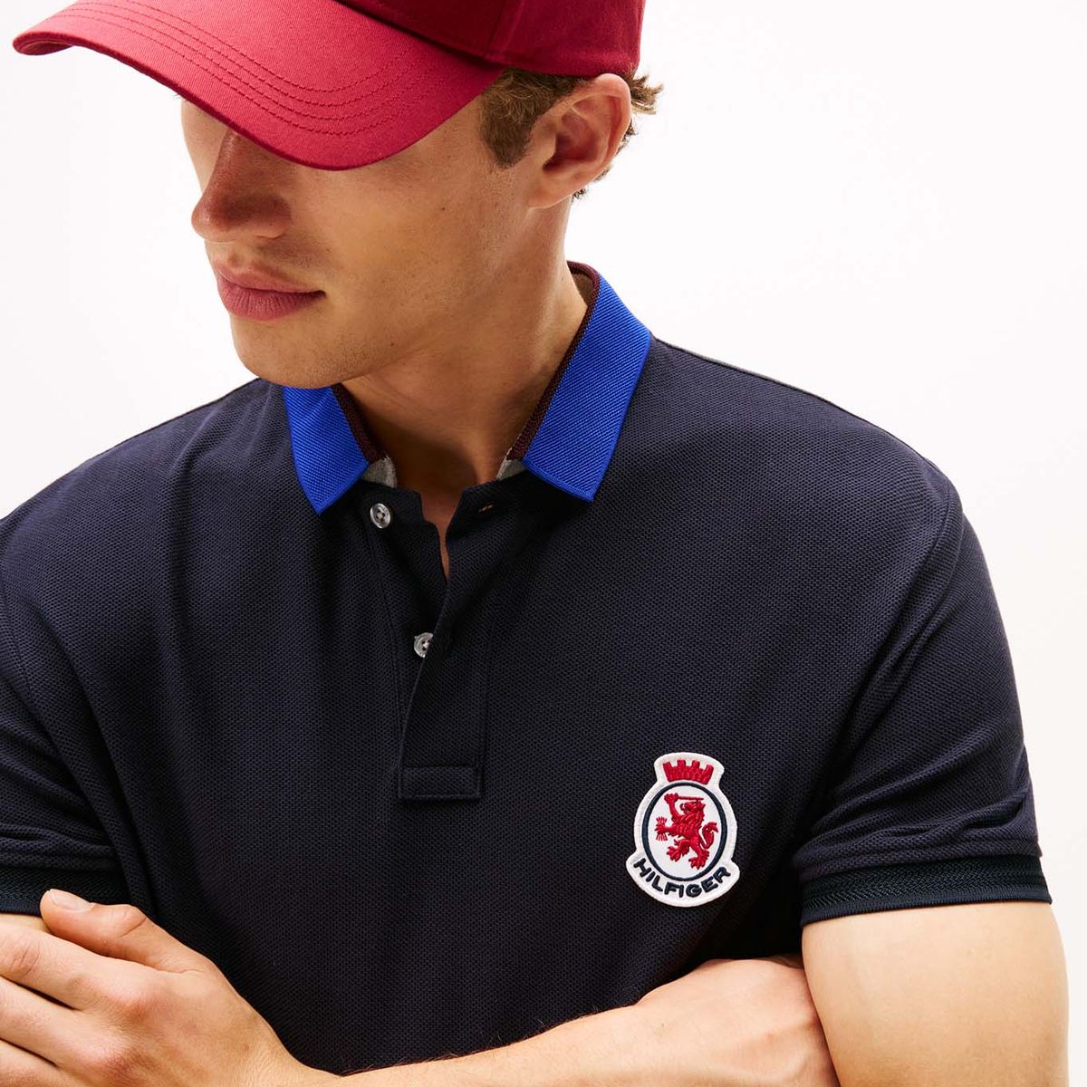 TOMMY HILFIGER - Polo azul en piqué de corte regular Tommy Hilfiger