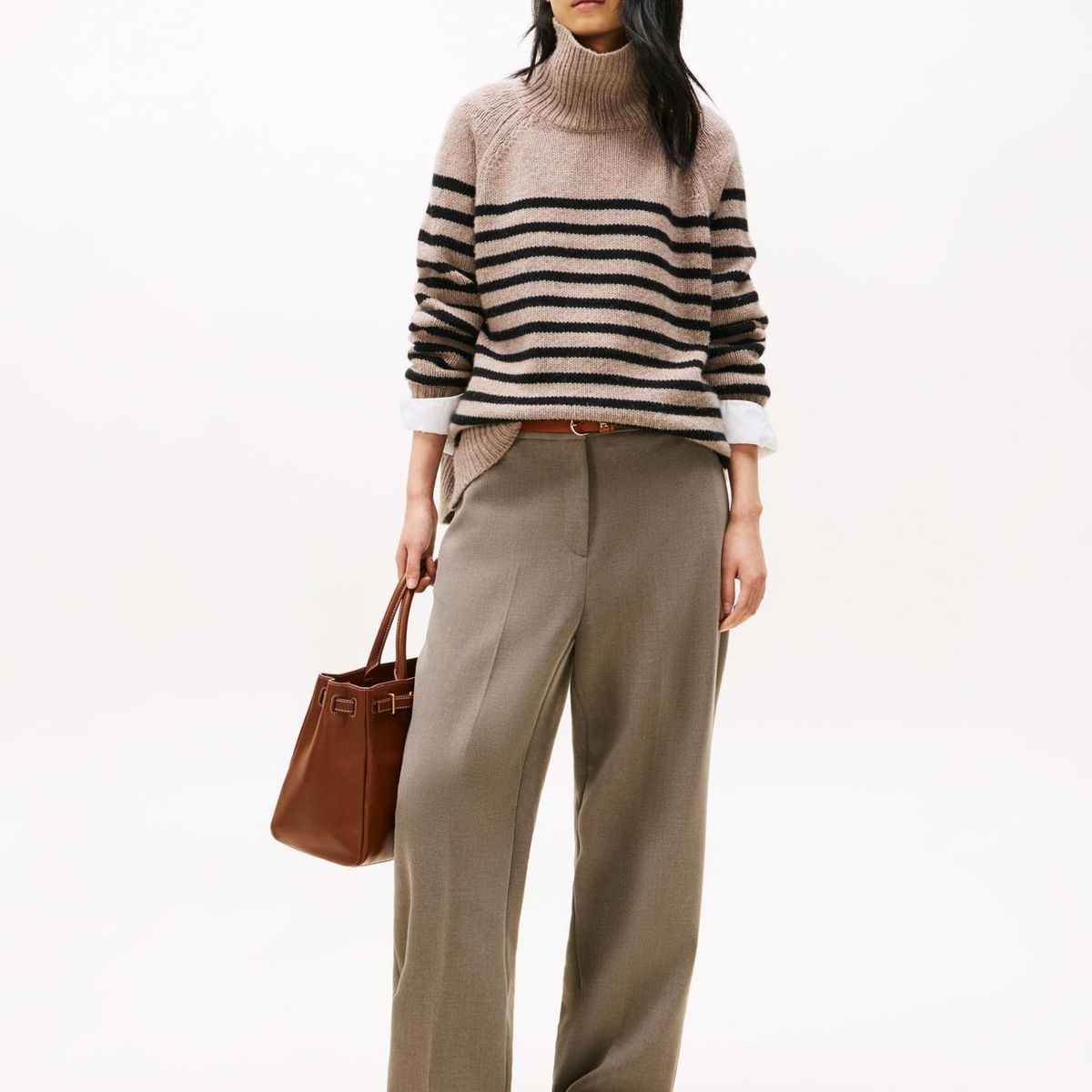 TOMMY HILFIGER - Pantalón marrón de pierna recta con corte amplio Tommy Hilfiger