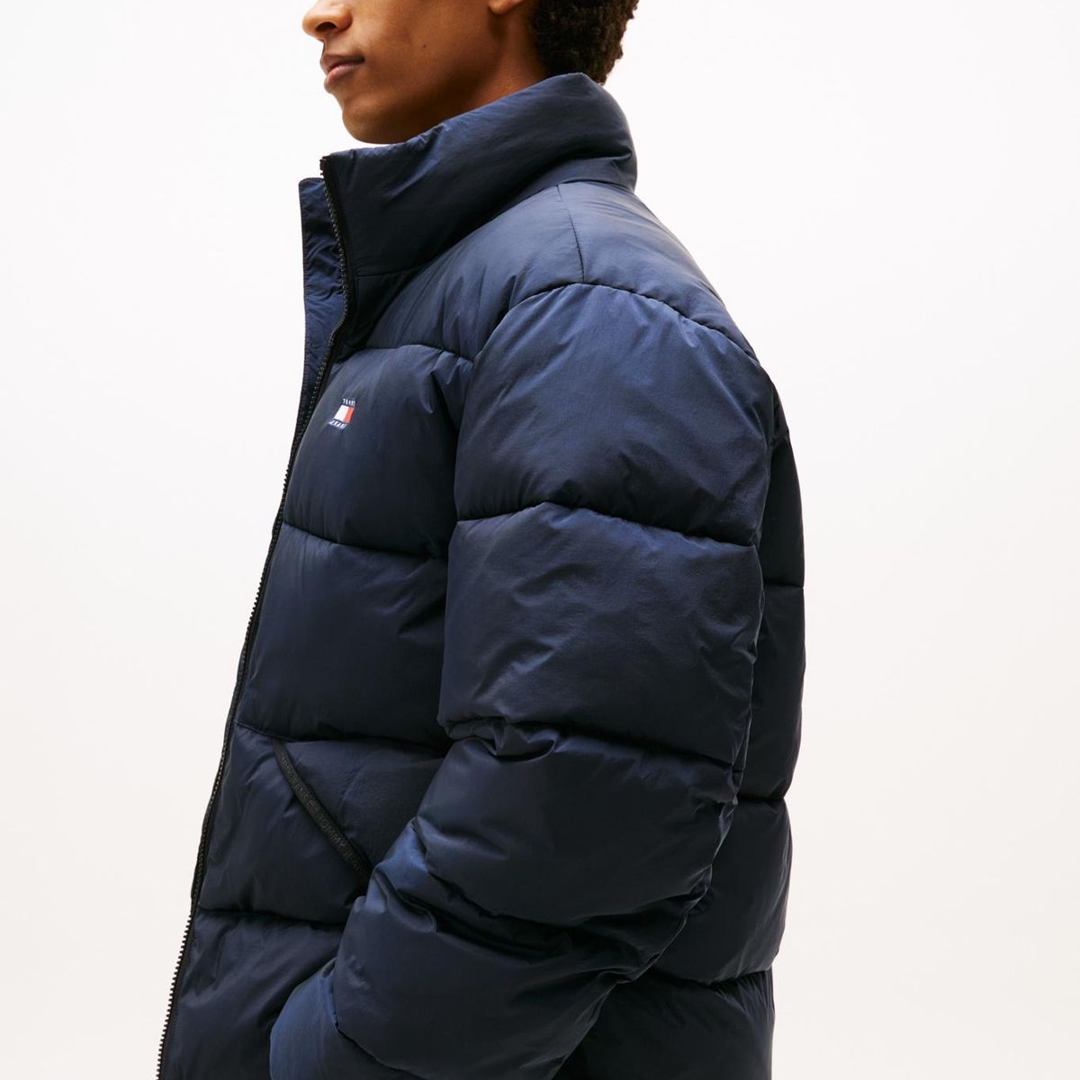 TOMMY HILFIGER - Chaqueta azul acolchada con efecto arrugado Tommy Jeans