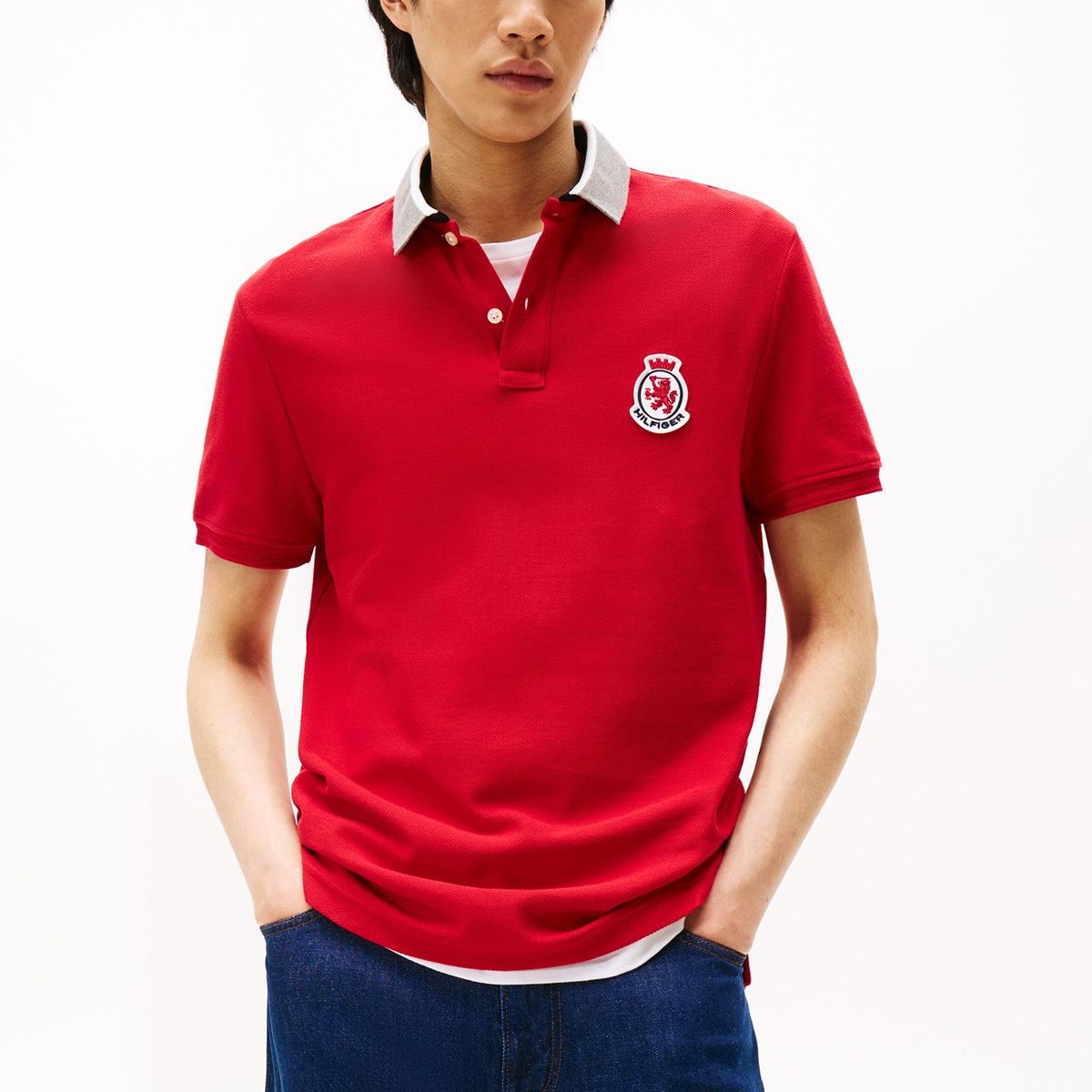 TOMMY HILFIGER - Polo rojo en piqué de corte regular Tommy Hilfiger