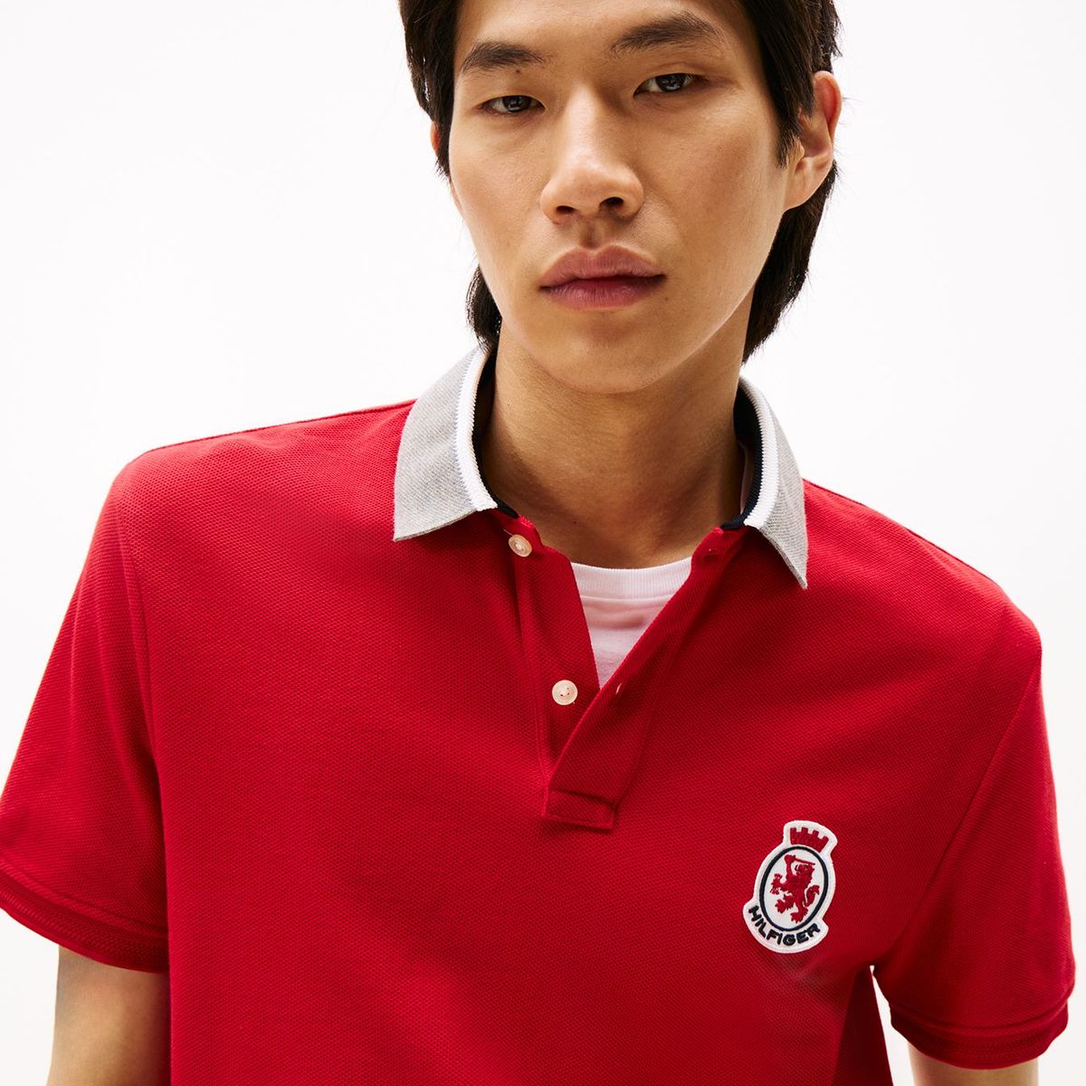 TOMMY HILFIGER - Polo rojo en piqué de corte regular Tommy Hilfiger
