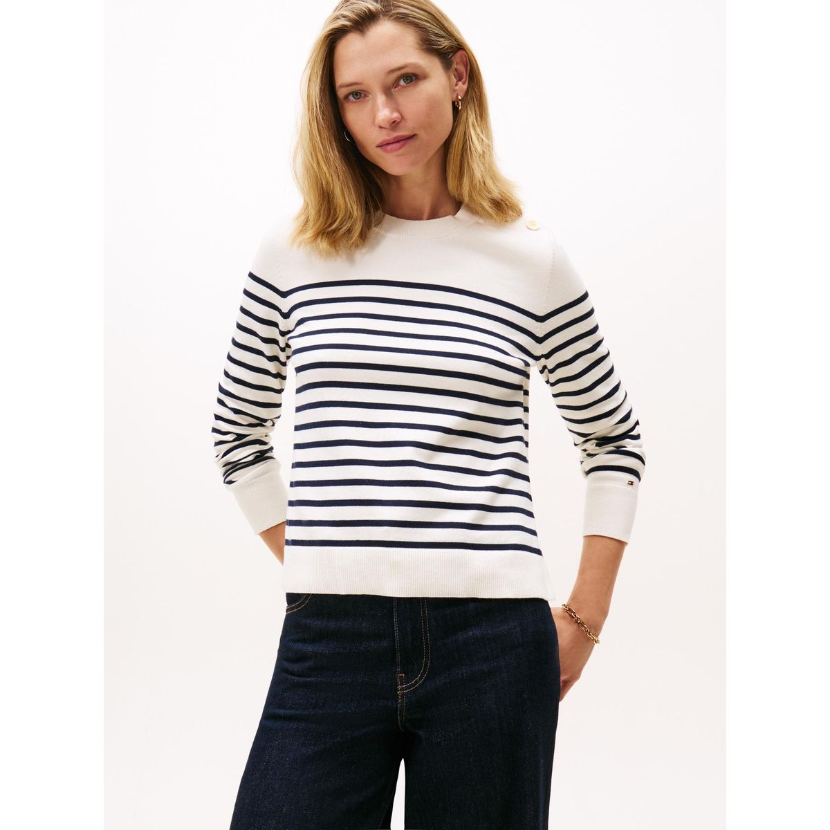 TOMMY HILFIGER - Saco blanco con botones dorados Tommy Hilfiger