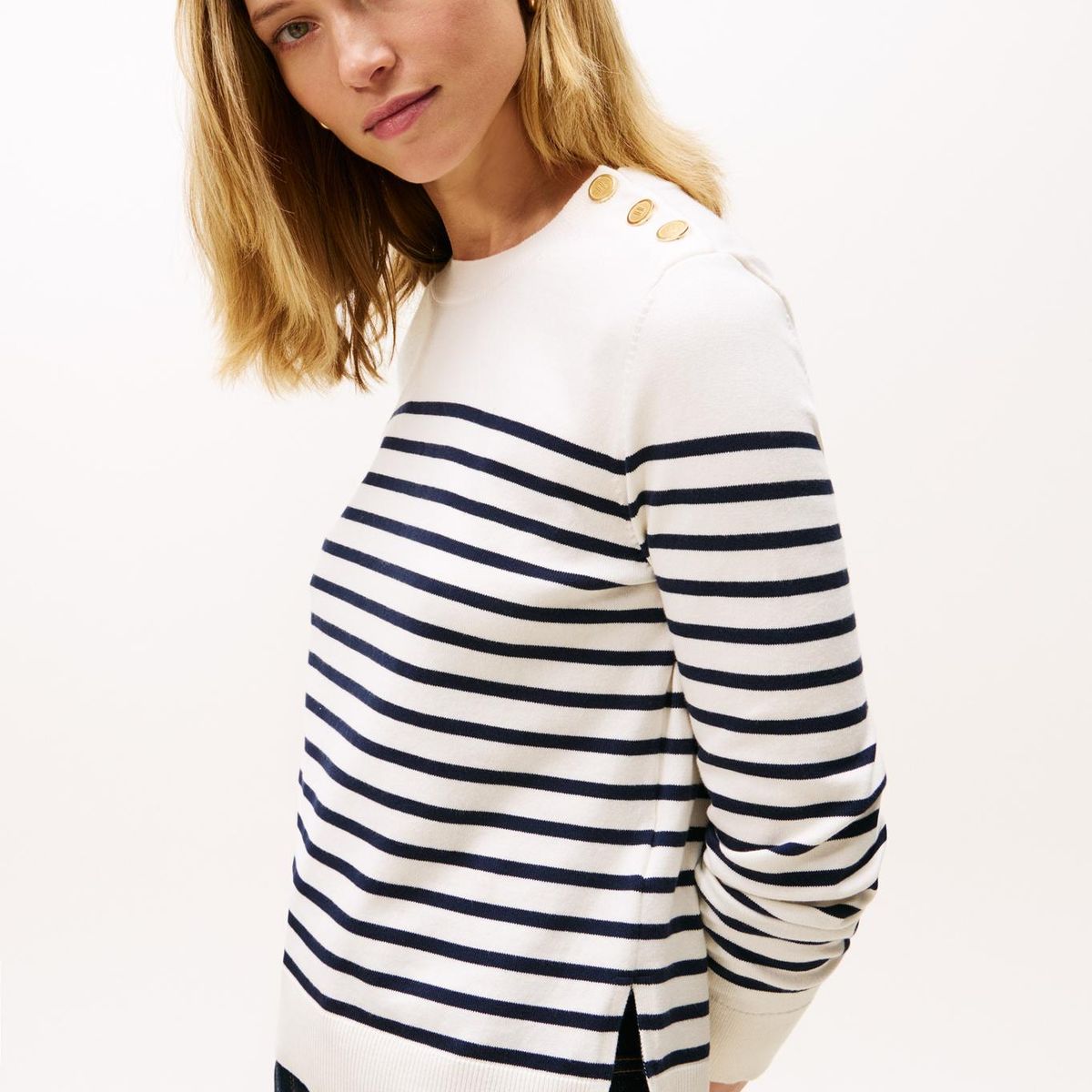 TOMMY HILFIGER - Saco blanco con botones dorados Tommy Hilfiger