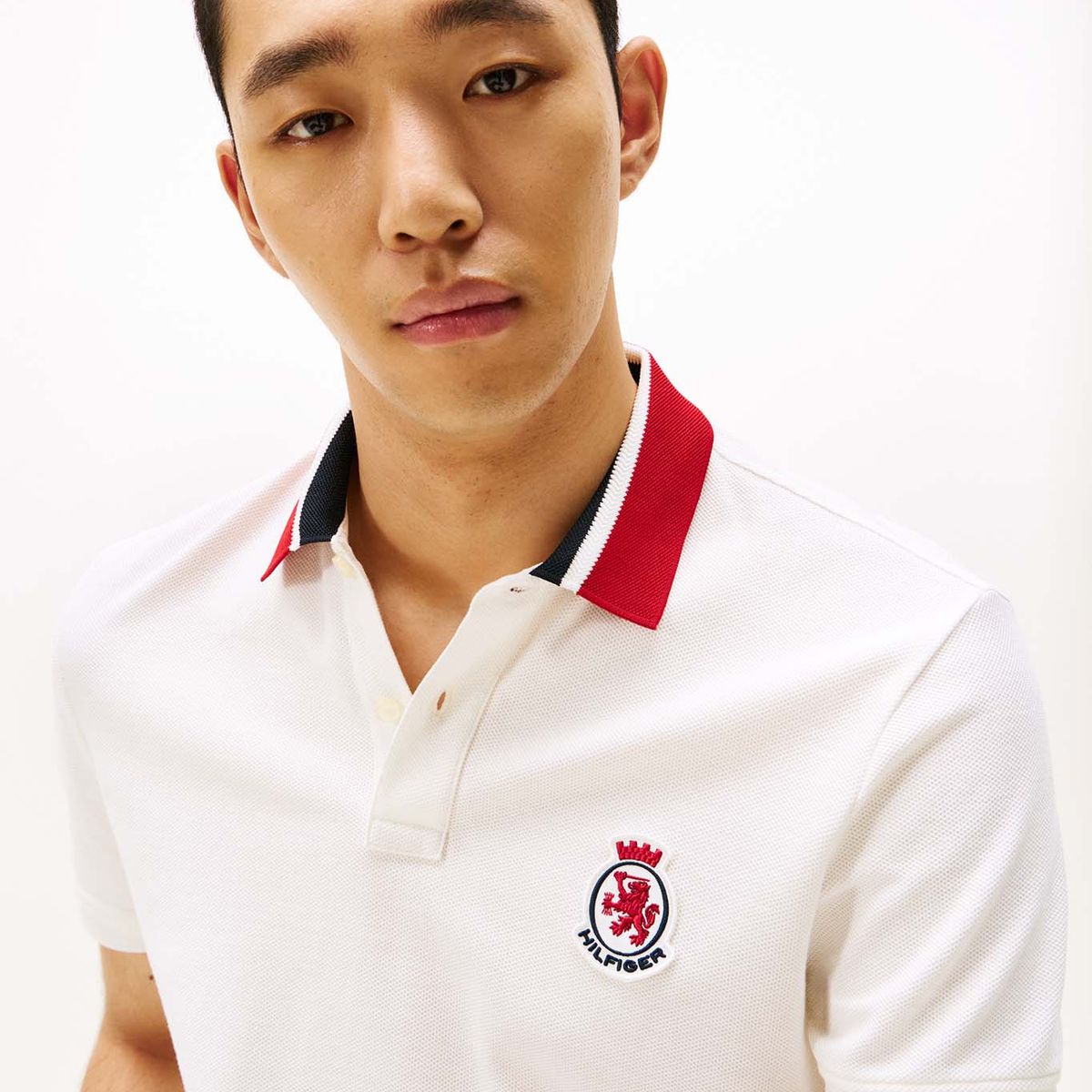 TOMMY HILFIGER - Polo blanco en piqué de corte regular Tommy Hilfiger