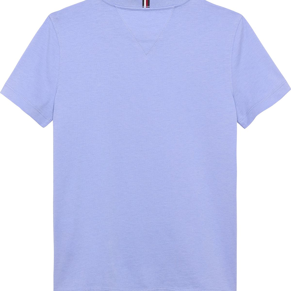 TOMMY HILFIGER - Camiseta celeste de punto con logo bordado Tommy Hilfiger